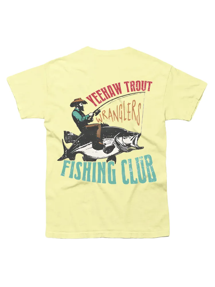 Man Riding On A Big Fish Printed T-Shirt