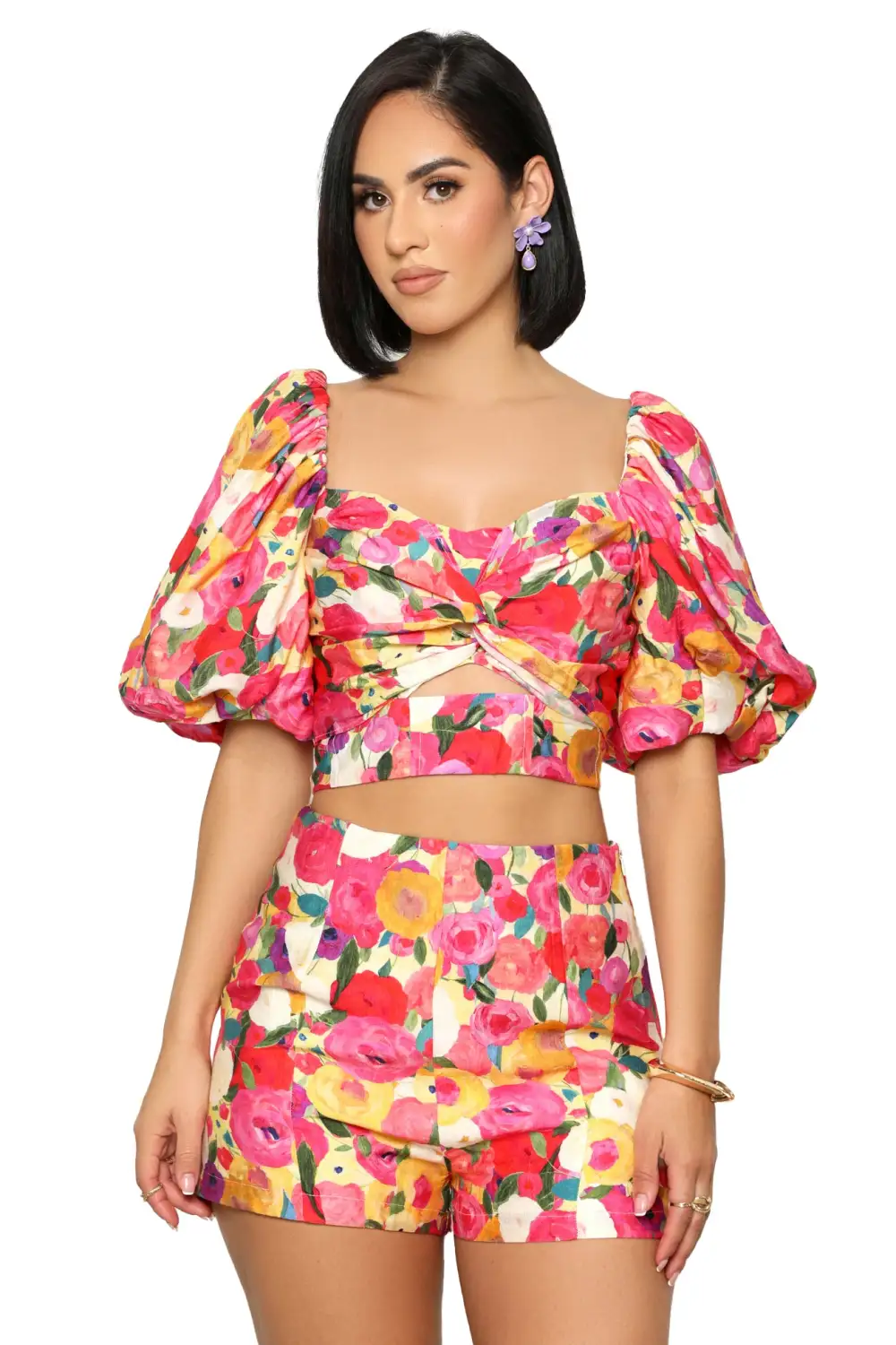 Fully Bloomed Short Set-FINAL SALE
