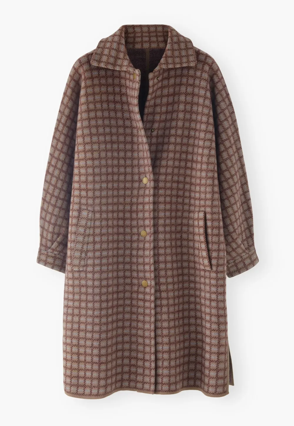 Checked coat
Boiled wool