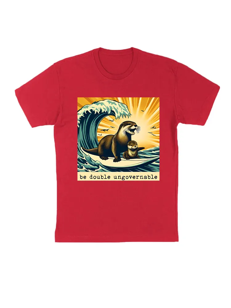 Be Double Ungovernable 841 Surfing Otter With Baby T-Shirt