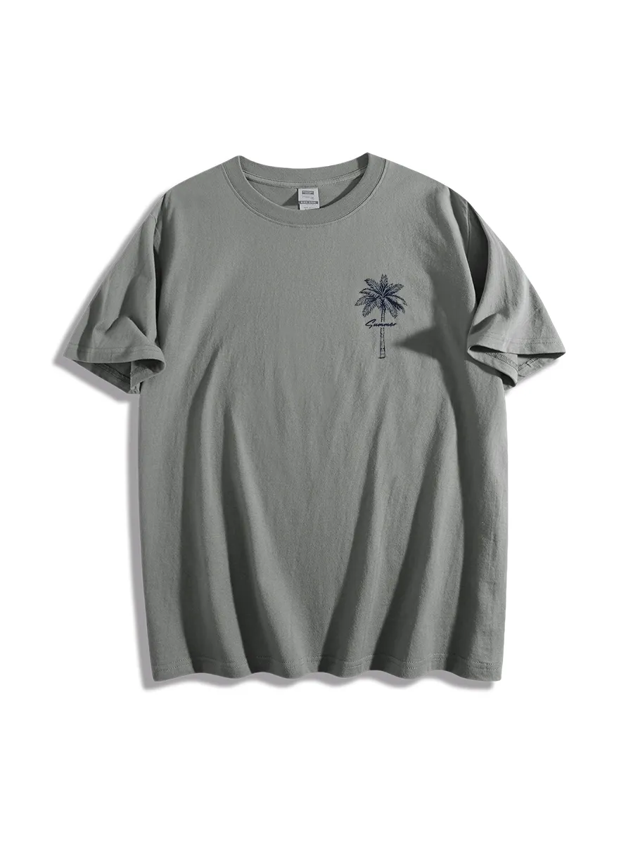 For Men Graphic Crew Neck Coconut Palm Trees T-Shirt