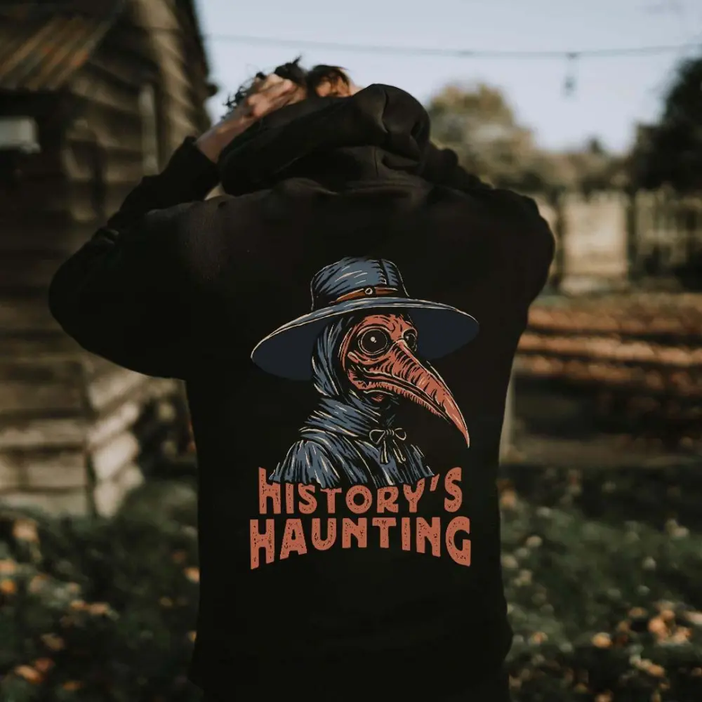 History's Haunting Printed Men's Hoodie