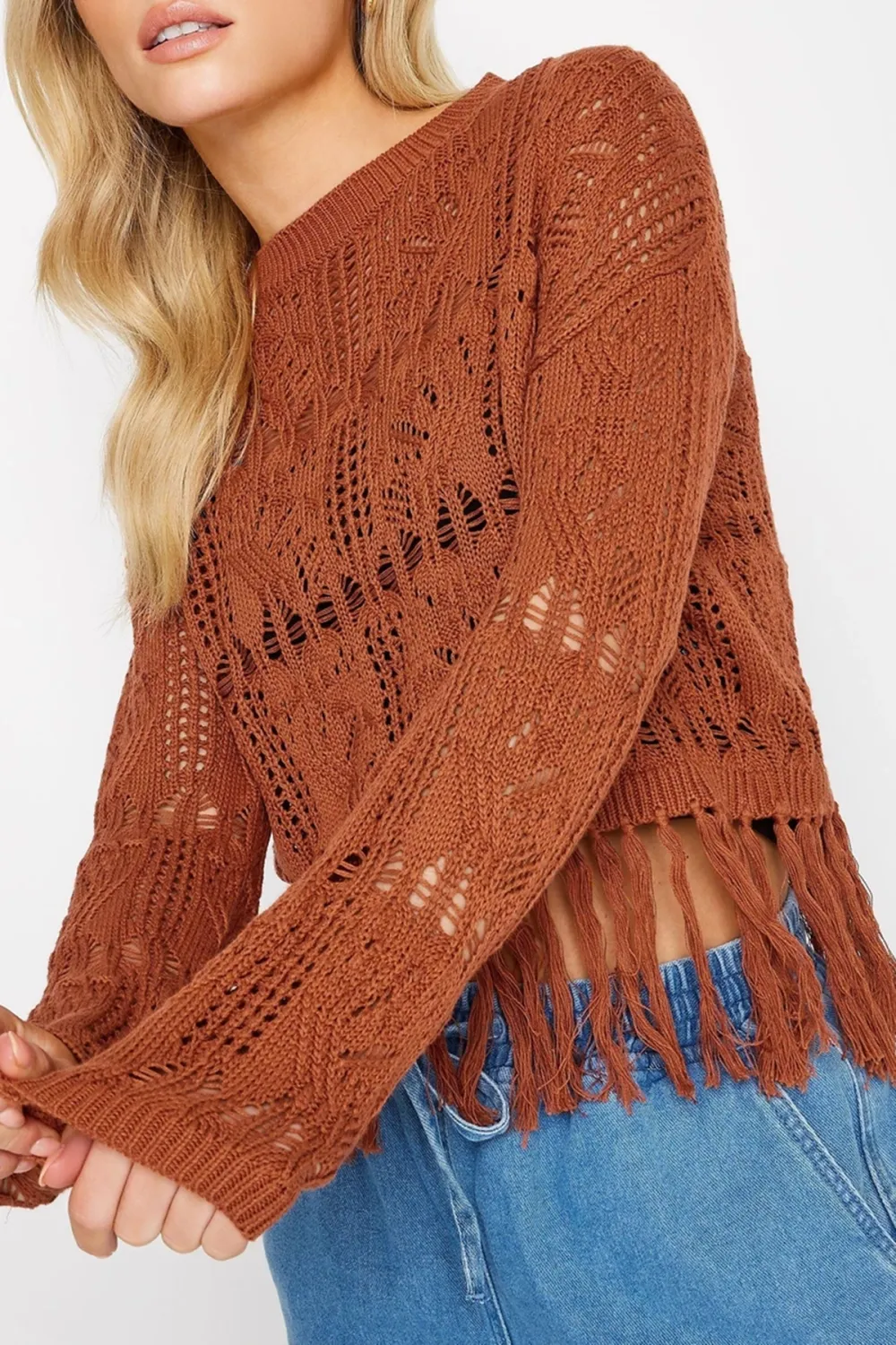 Petite Crochet Tassle Jumper