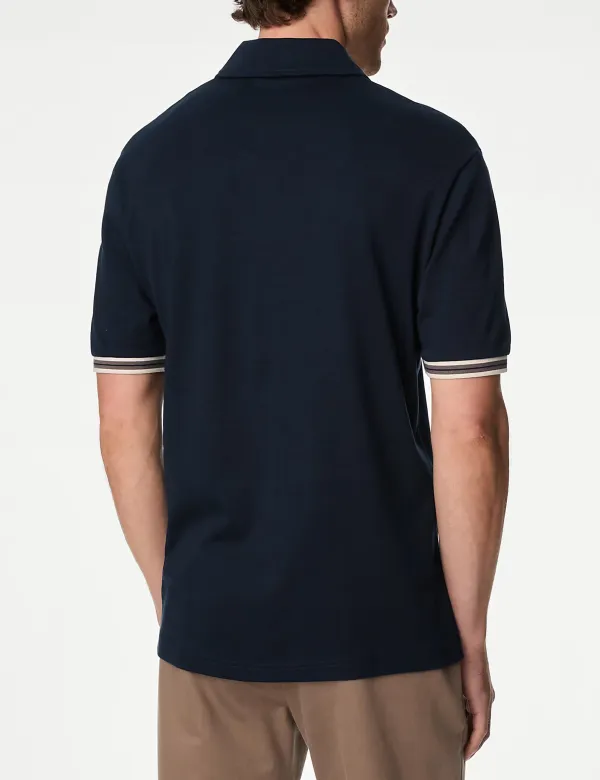 Pure Cotton Tipped Polo Shirt