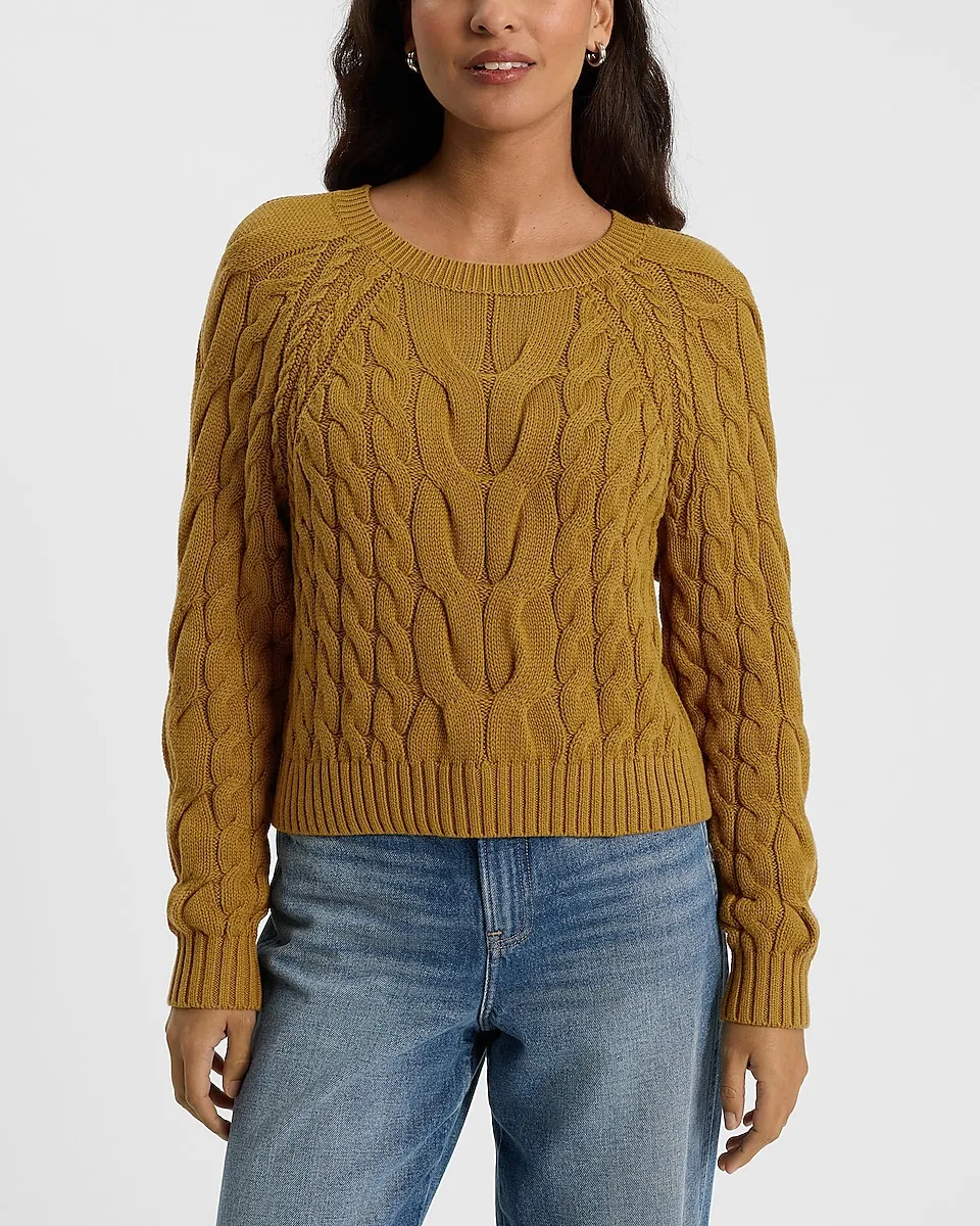 Cable Knit Crew Neck Sweater