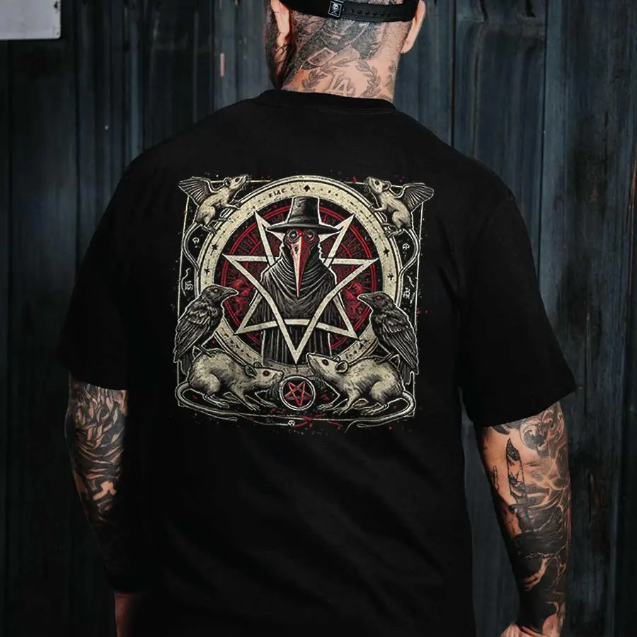Black Death Doctor Printed Men's T-shirt