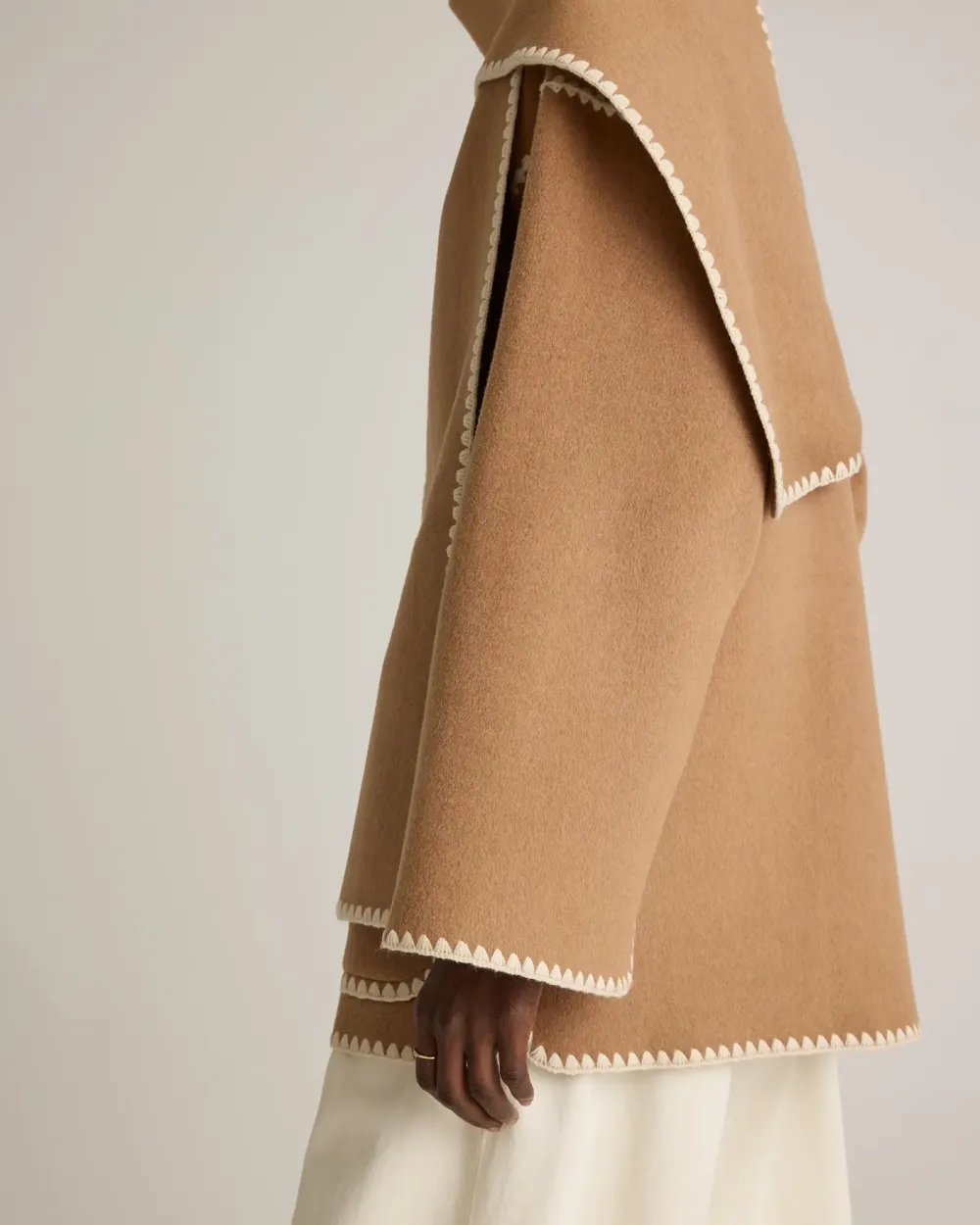 Double-Faced Merino Wool Scarf Coat