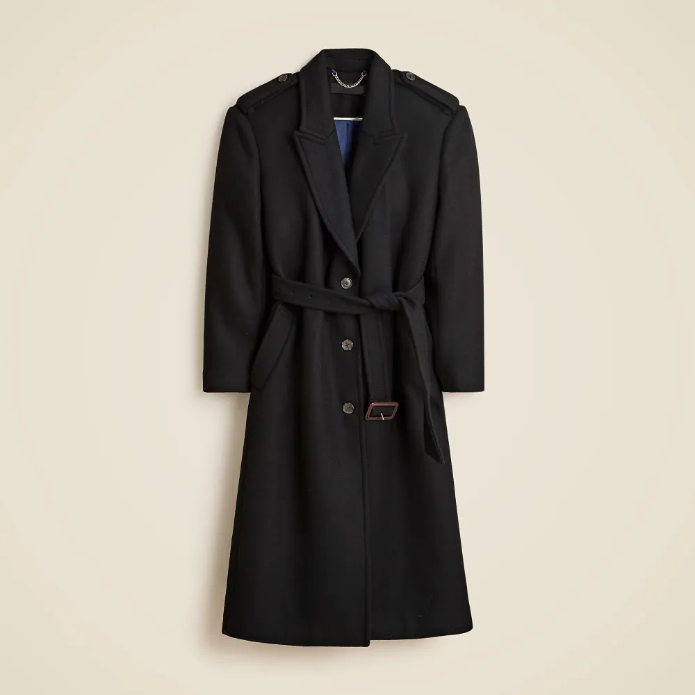 Wrap trench coat  double-faced wool blend