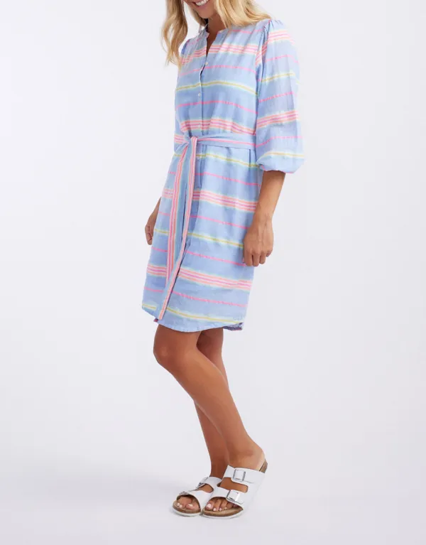 Balmy Nights Dress - Blue/Neon Stripe