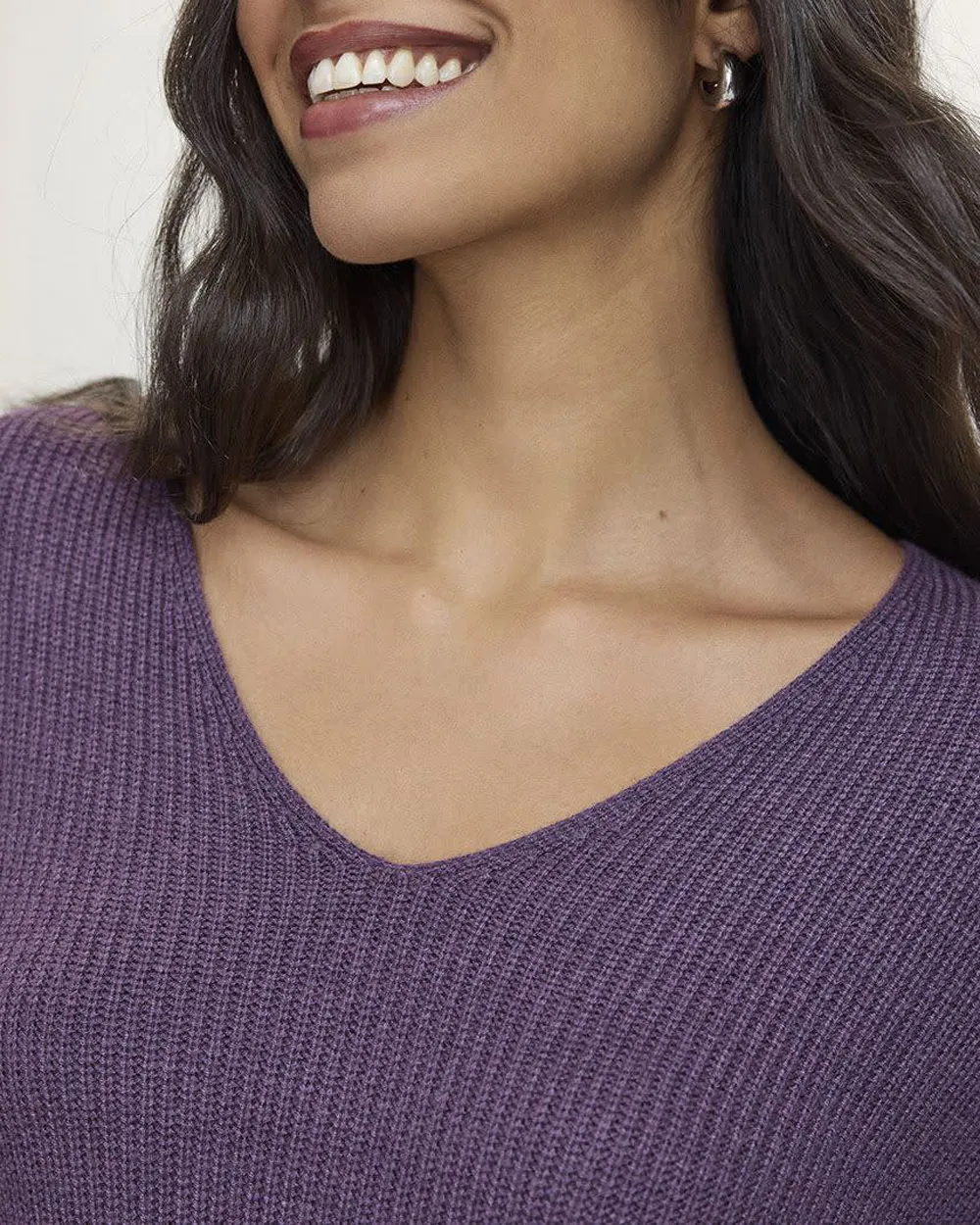 Cashmere-Blend V-Neck Sweater