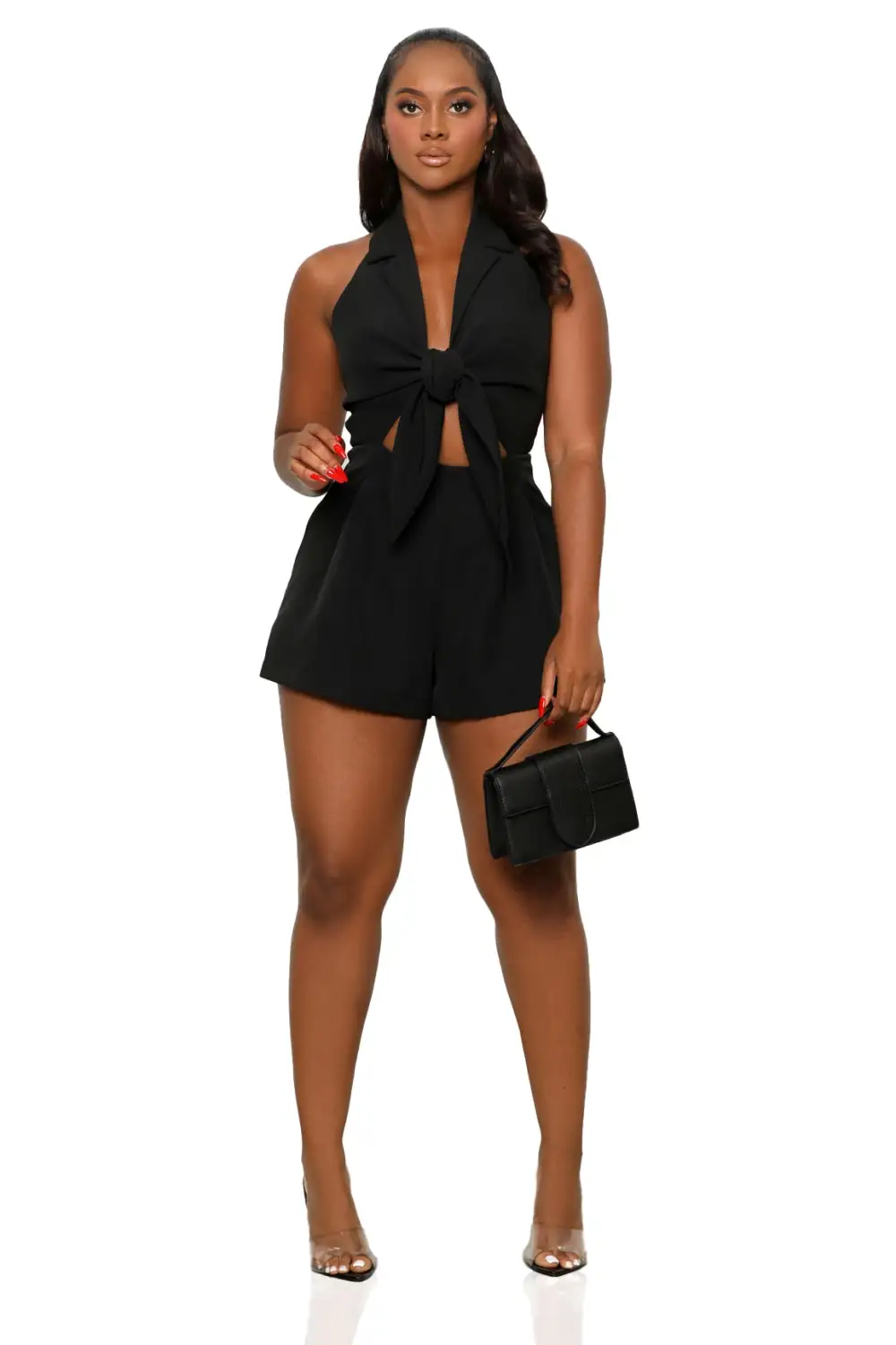 Wrapped In Love Romper (Black)