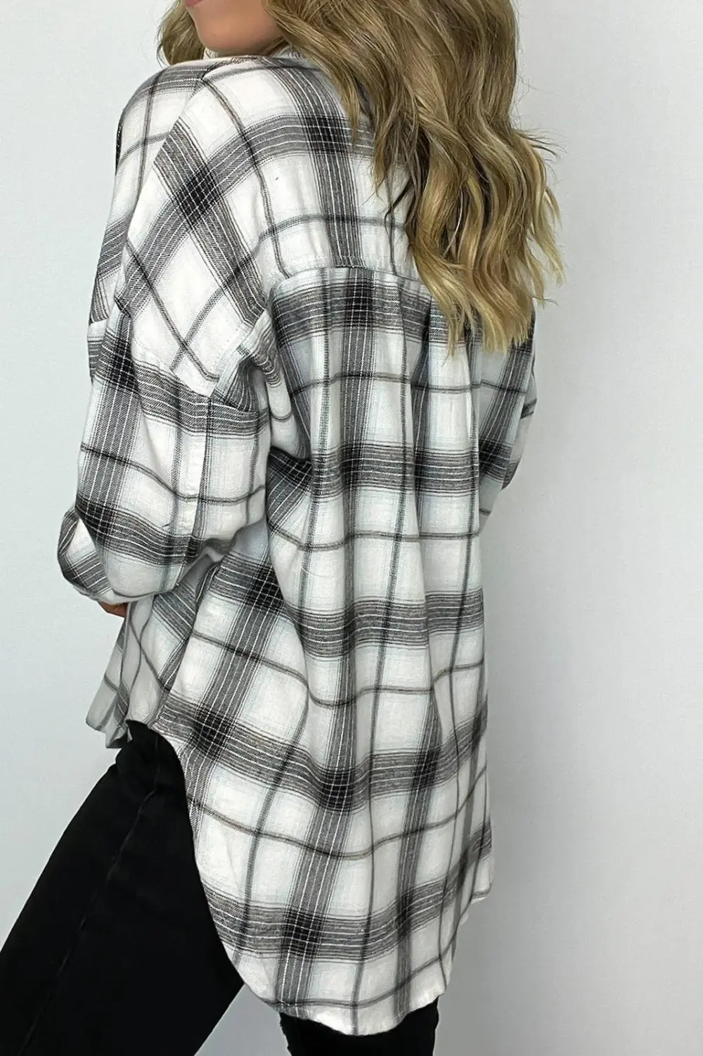 Gemini Plaid Button Down Top