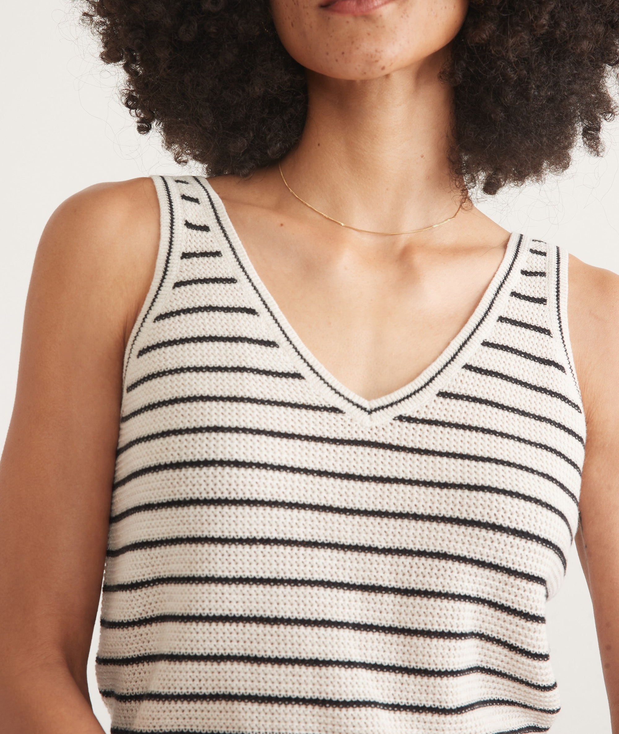 Black/White Stripe Sweater Tank