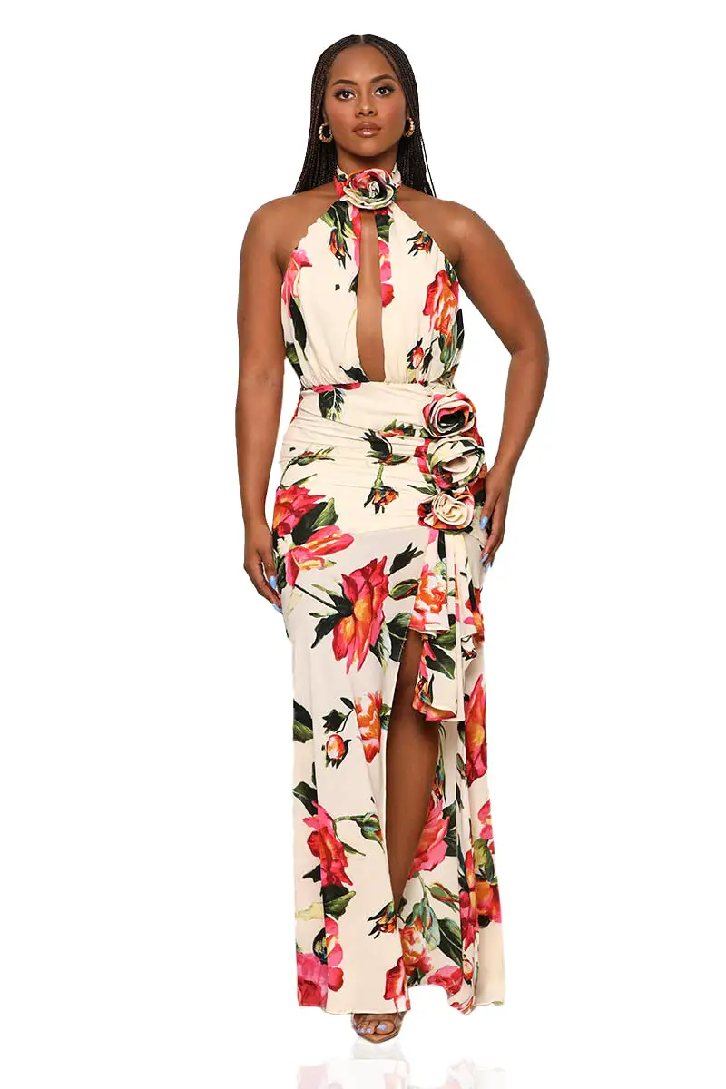 Your Favorite Flower Maxi Dress (Cream Multi)- FINAL SALE