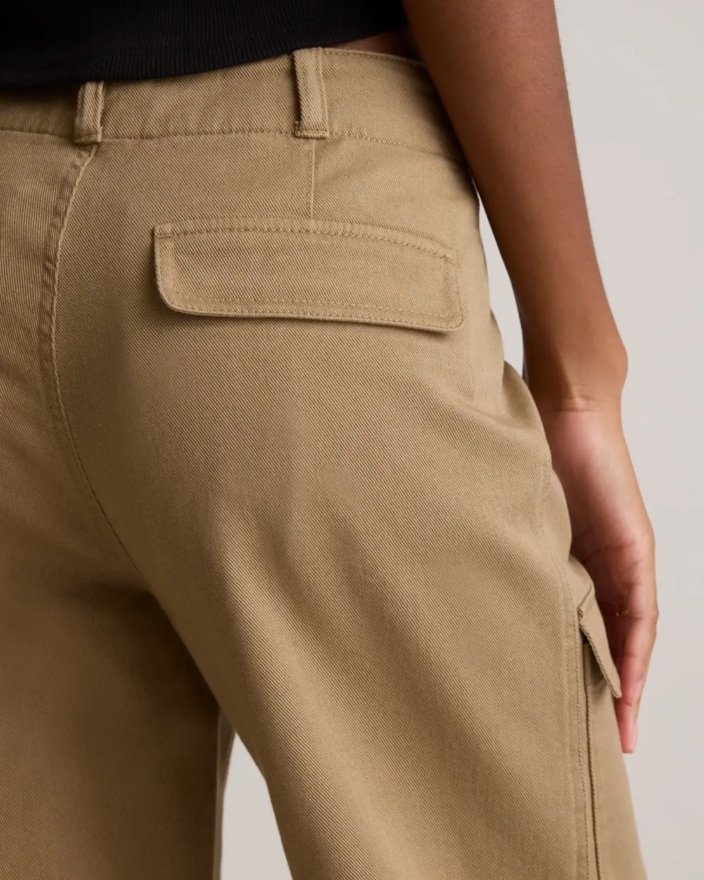 Organic Stretch Cotton Twill Cargo Pants