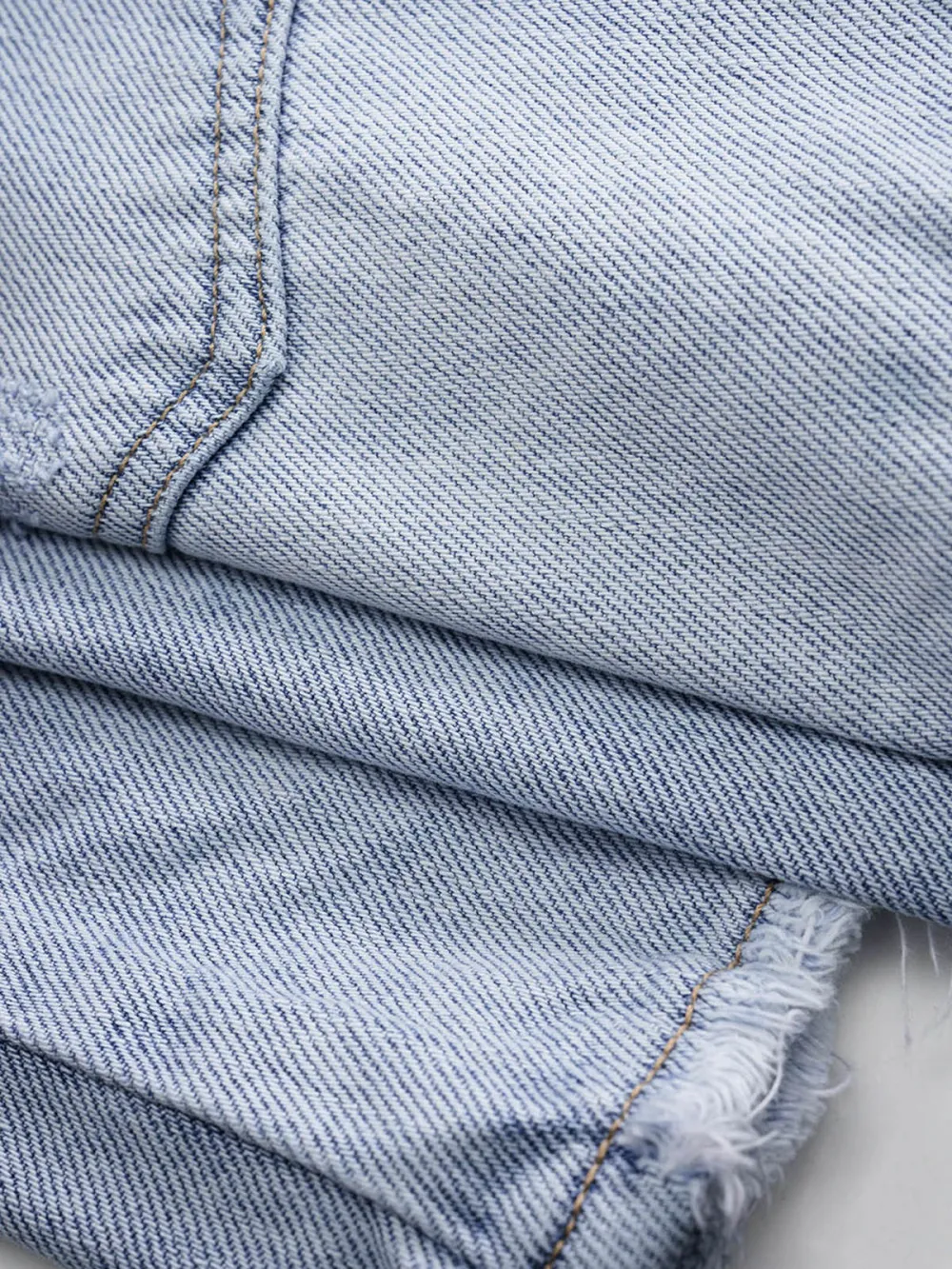 Bead Chain Distressed Denim Shorts