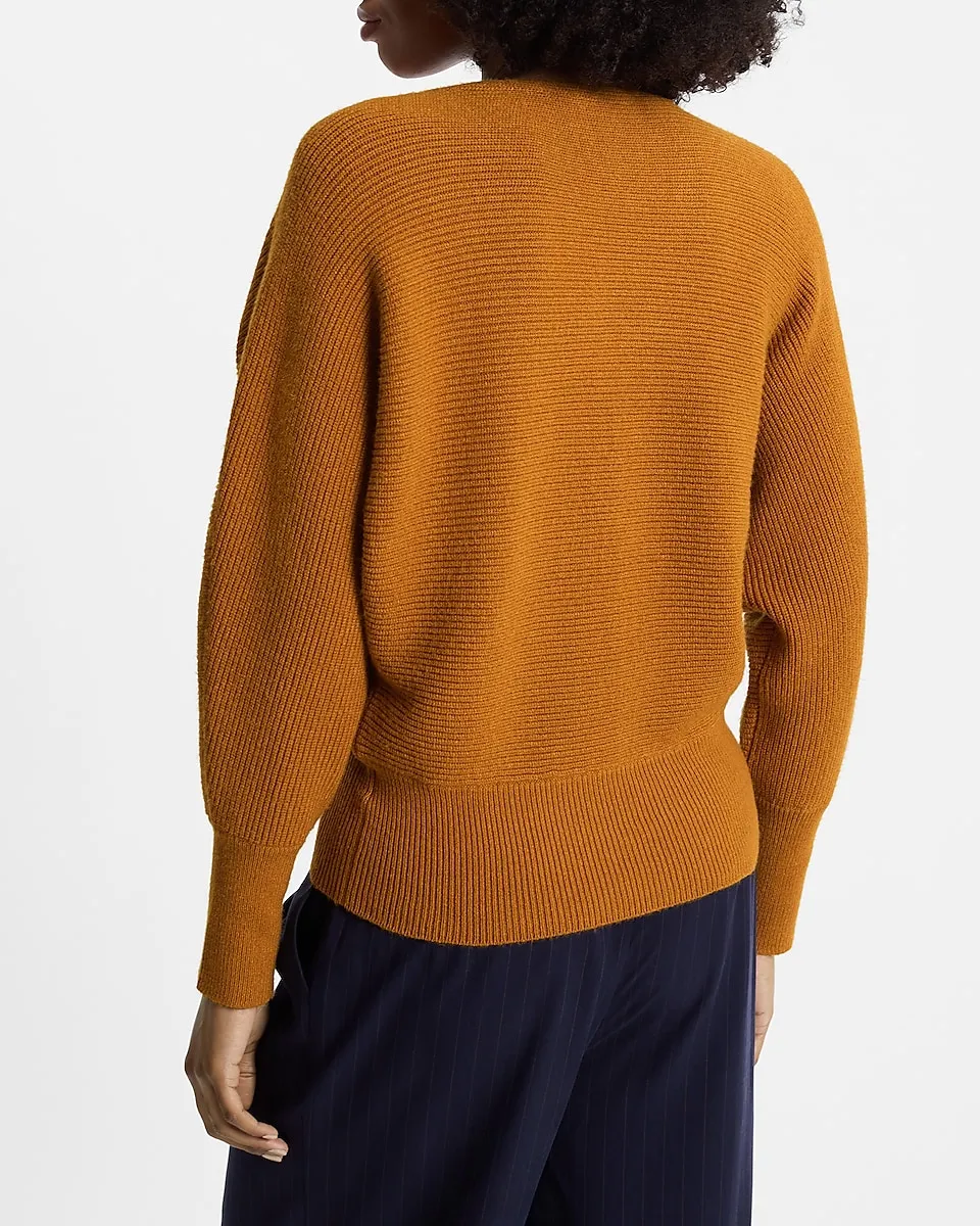 Ribbed V-Neck Banded Bottom SoHo Sweater