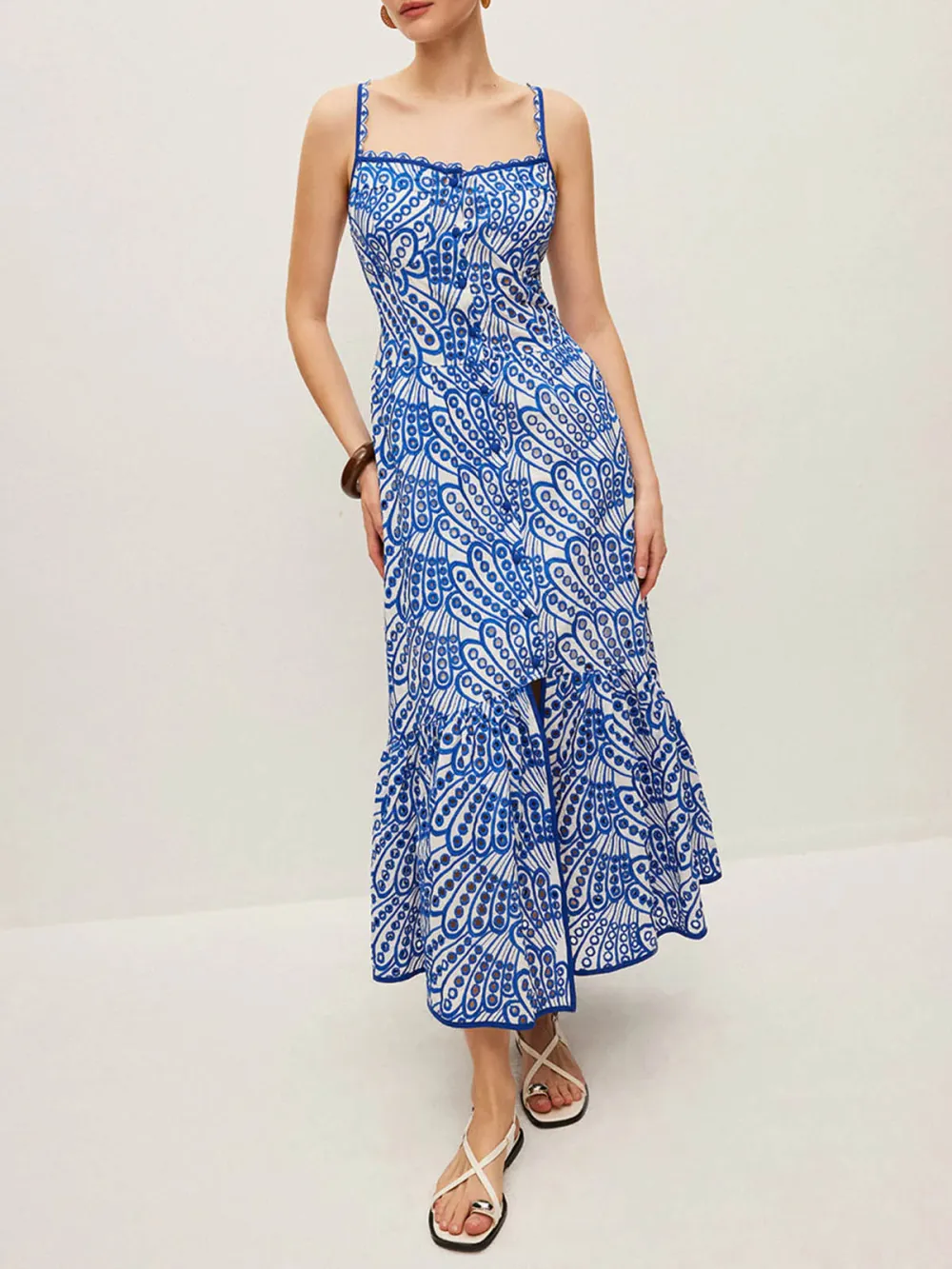 Hollow Detail Maxi Cami Dress