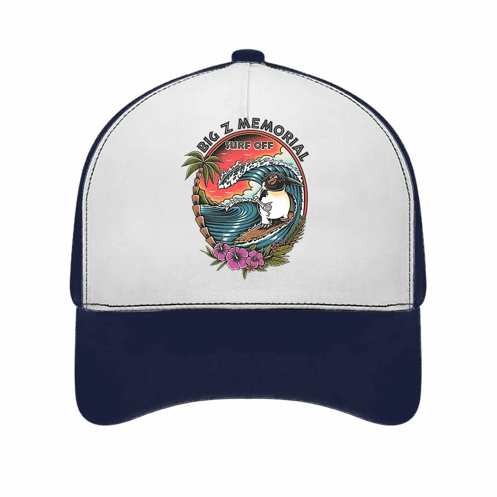 Big Z Memorial Surf Off Printed Bent Rubber Baseball Cap