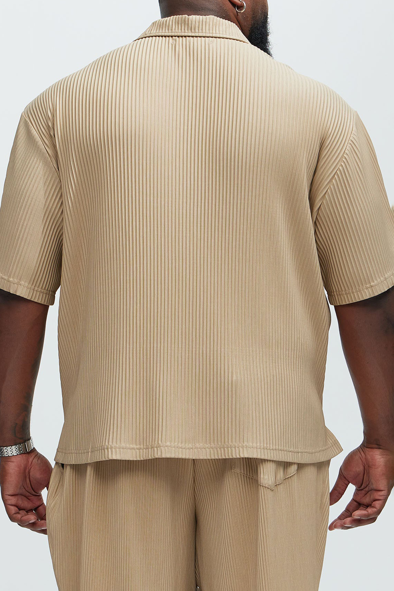 Regular Potential Pleated Shirt - Tan