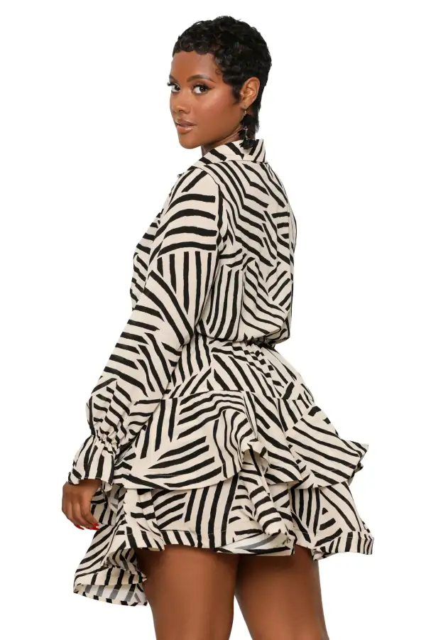 Line It Up Ruffle Dress-FINAL SALE