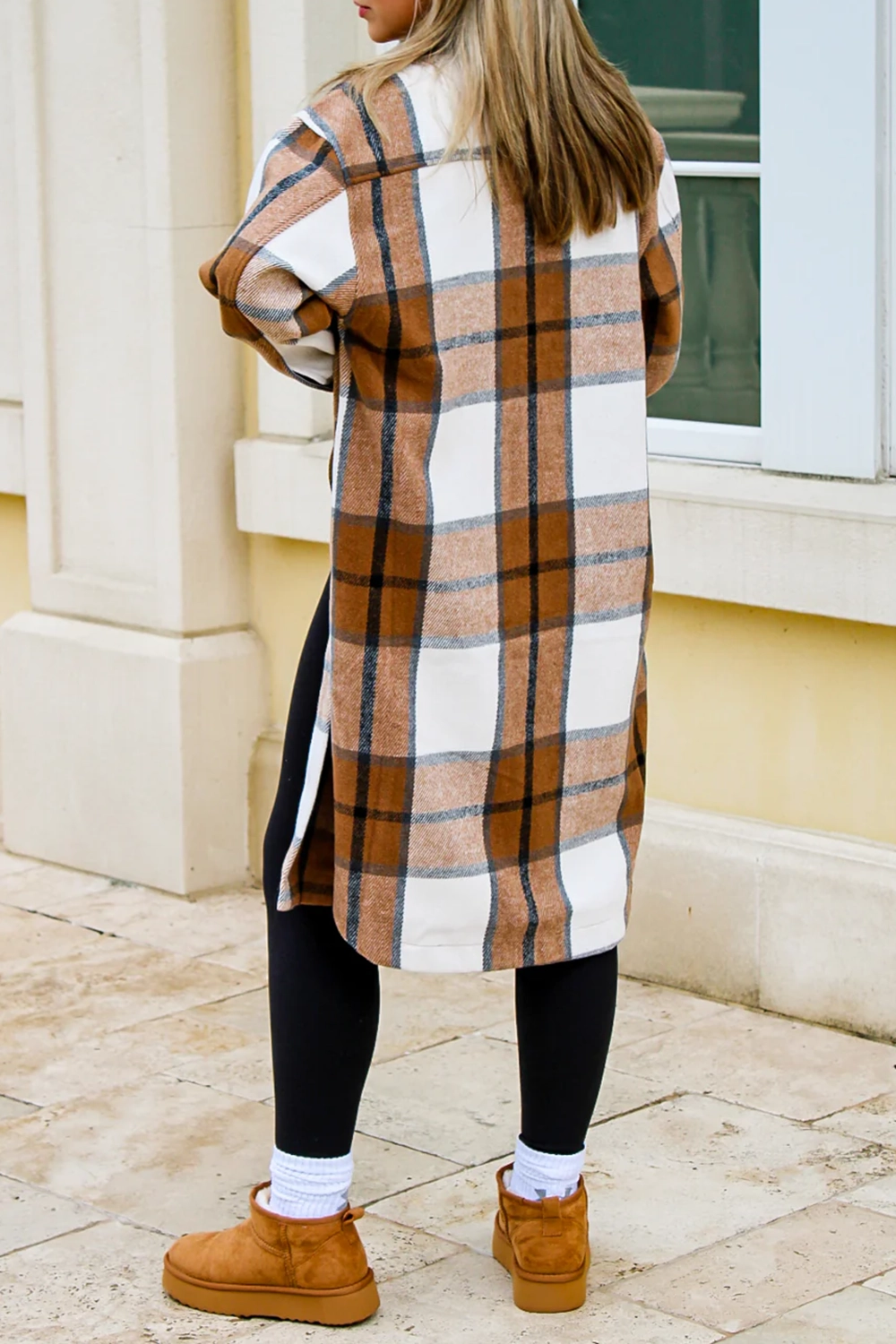 Long plaid coat