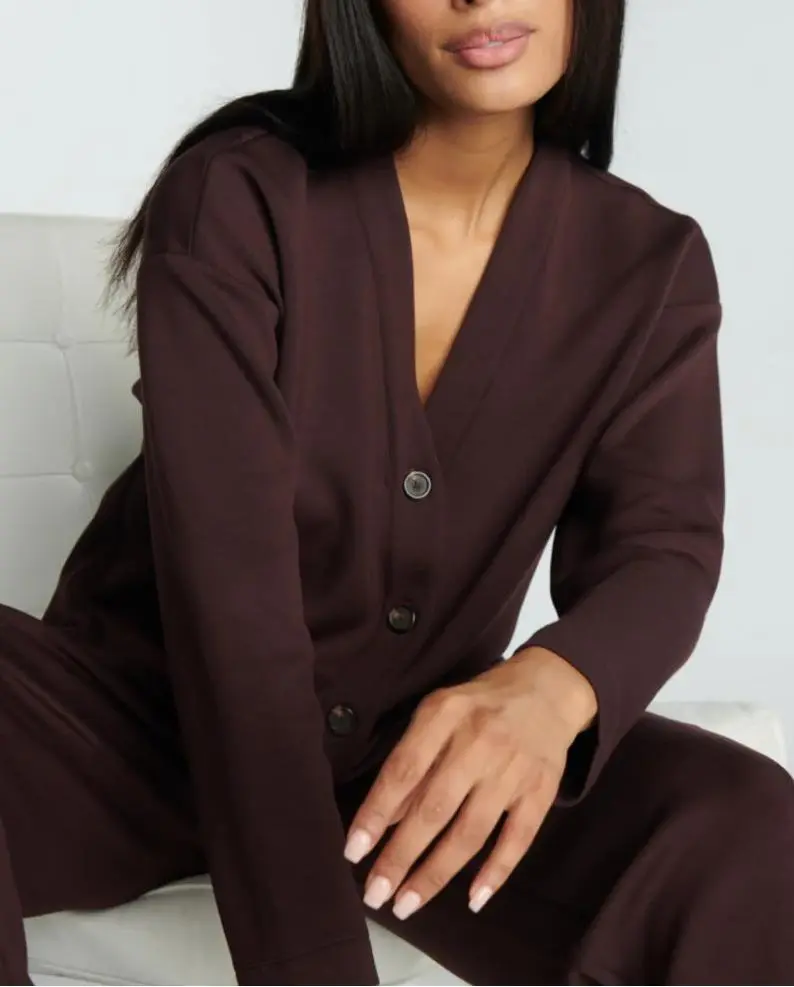 Truffle Brown V-Neck Cardigan