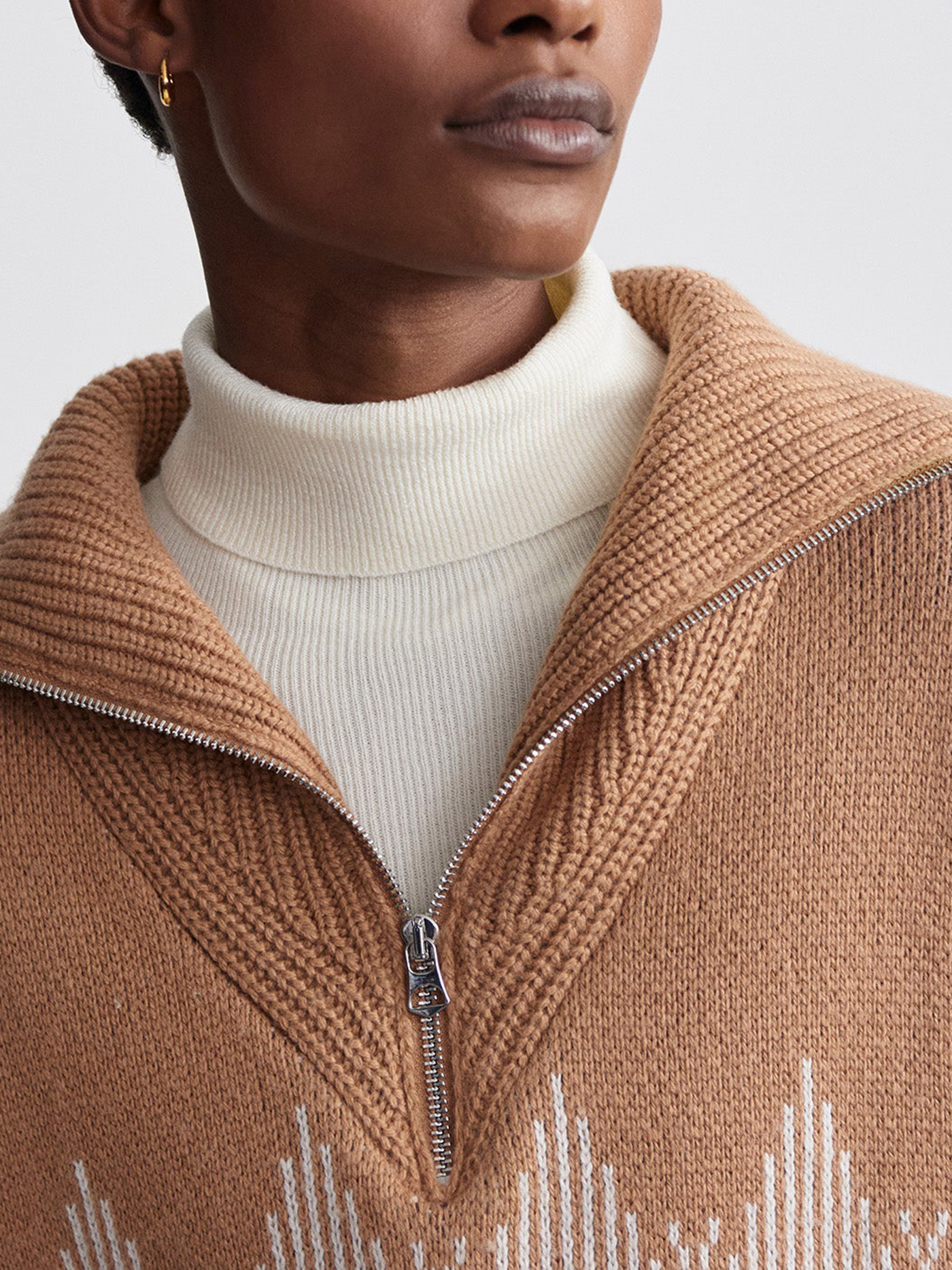 Heidi Jacquard Half-Zip Sweater