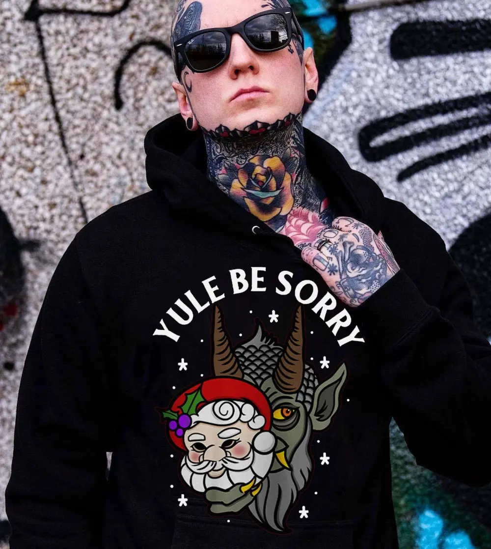 Yule Be Sorry Printed Men's Hoodie