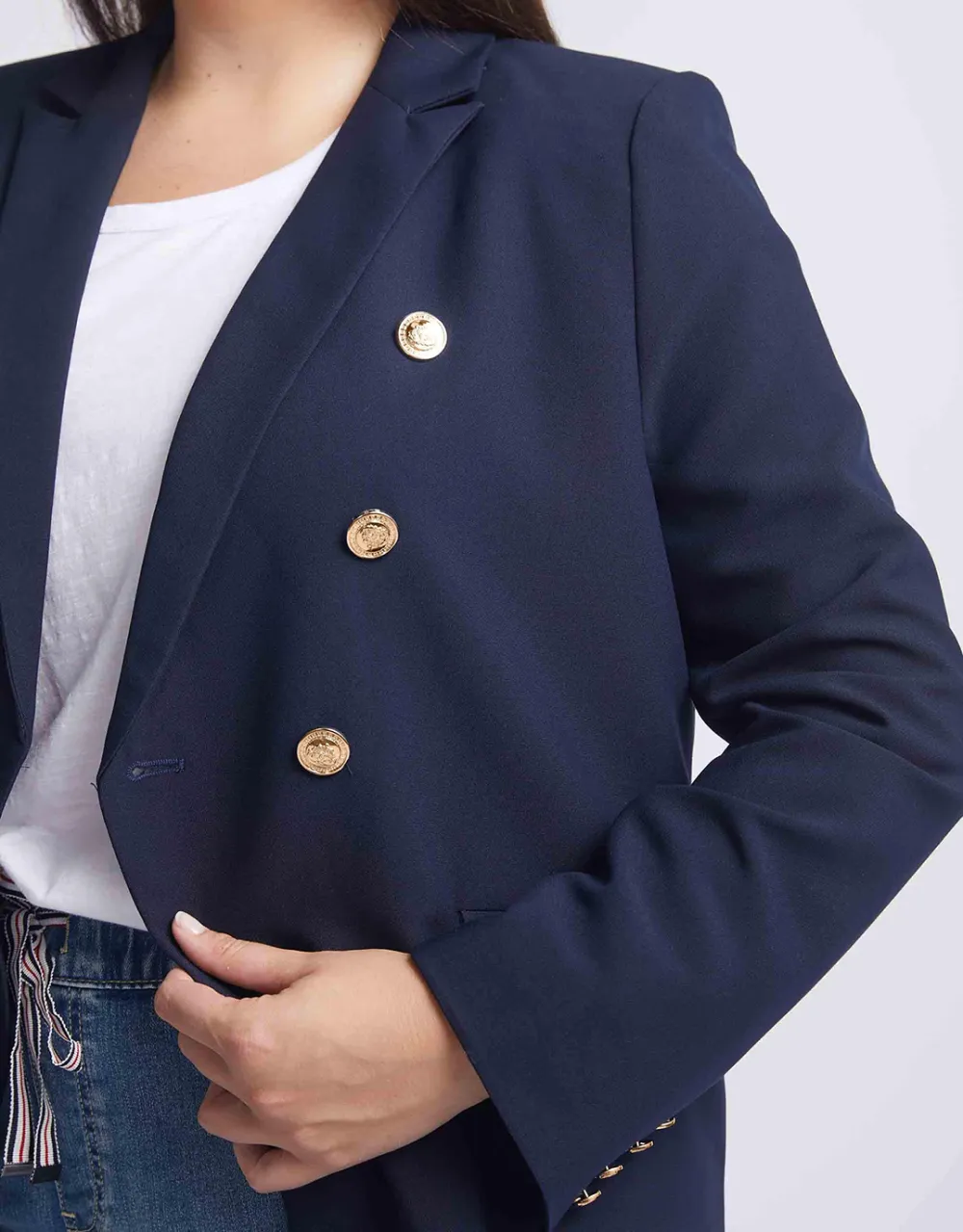 Lauren Blazer - NavyGold Buttons