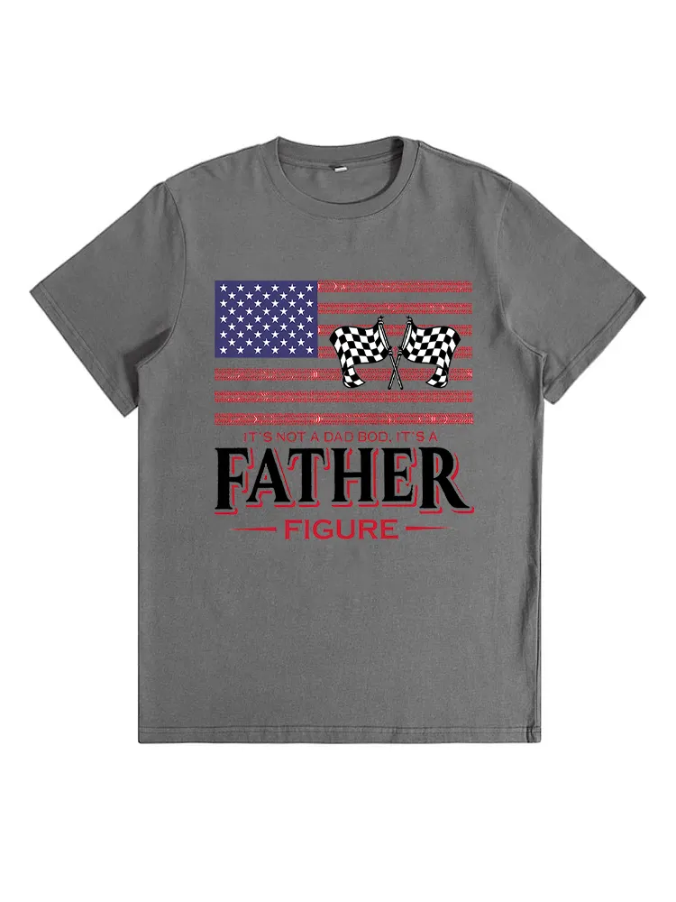 Mens It'S Not A Dad Bod It'S A Father-Figure American Flag Unisex T-Shirt