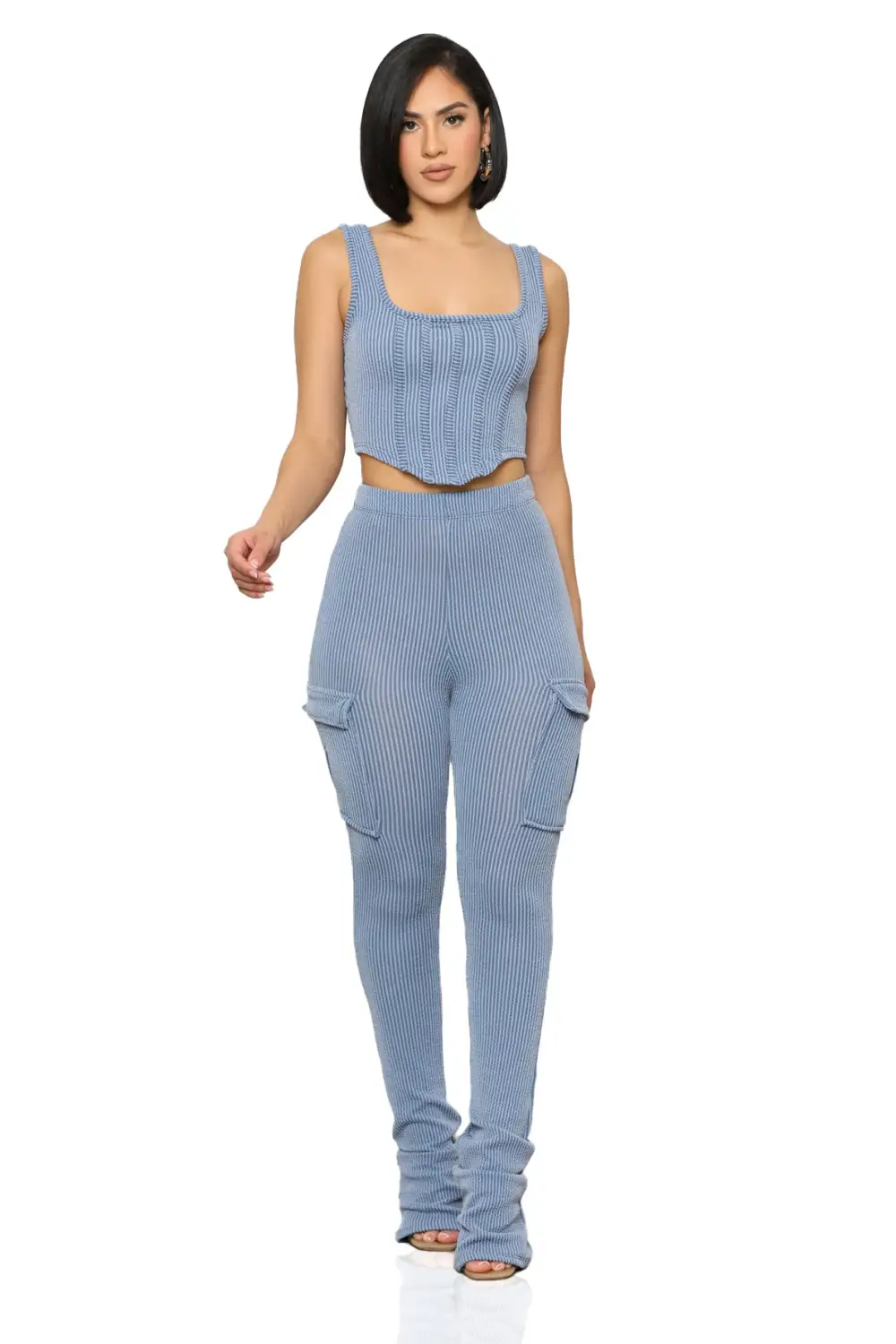 The One Ribbed Set (Blue)- FINAL SALE