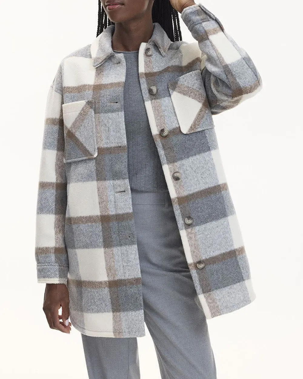 Plaid Shacket with Pockets