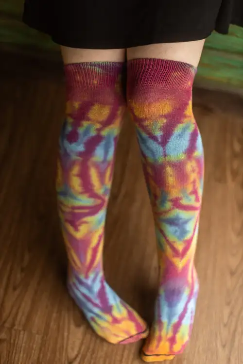 O Tie Dye Knee Socks