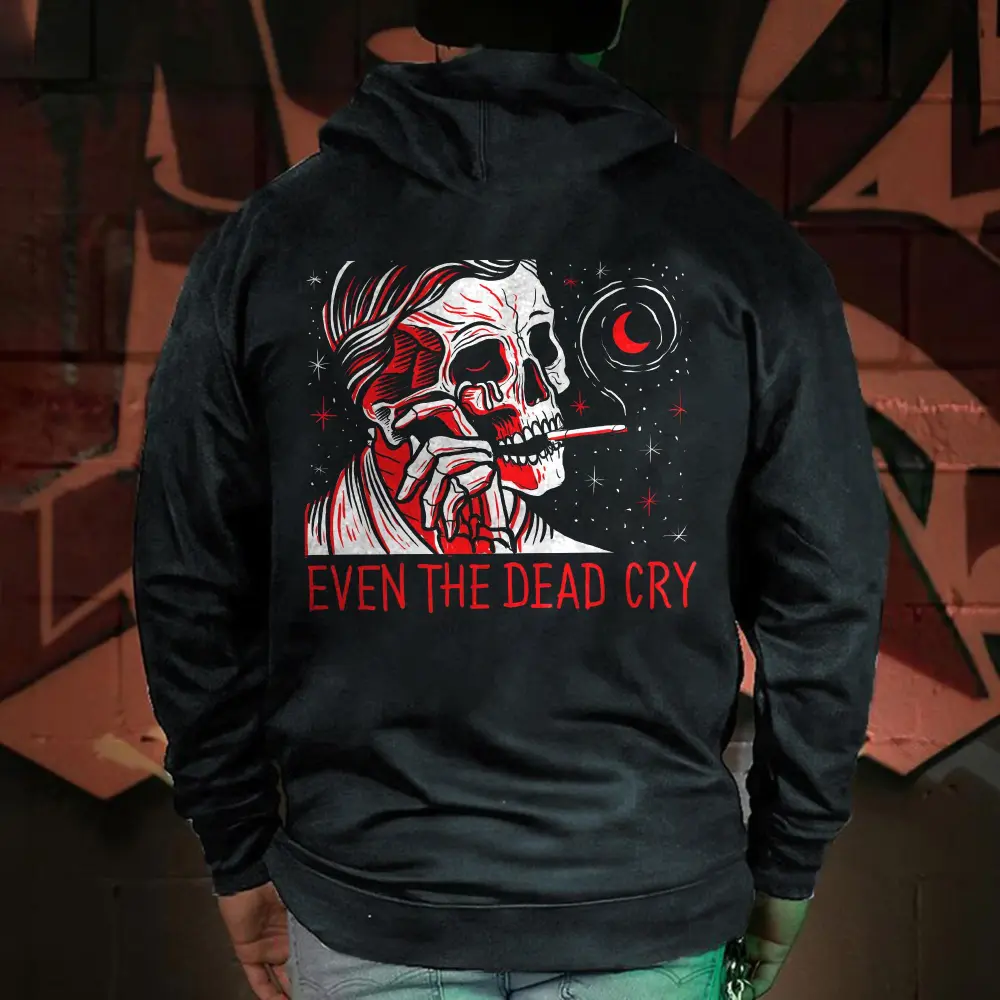 Even The Dead Cry Skull Printed Men's Hoodie