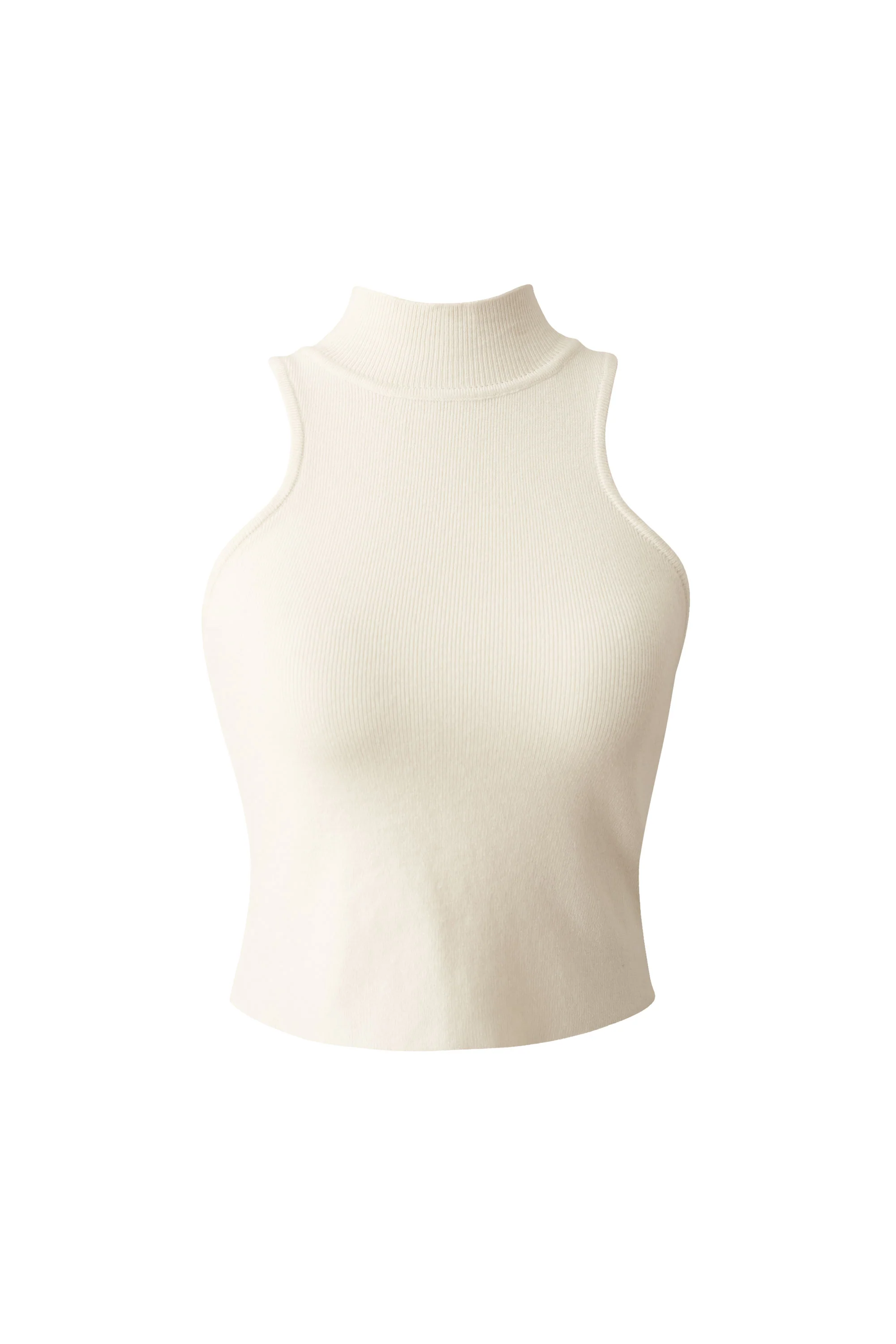 Ivory Round Neck Sleeveless Vest