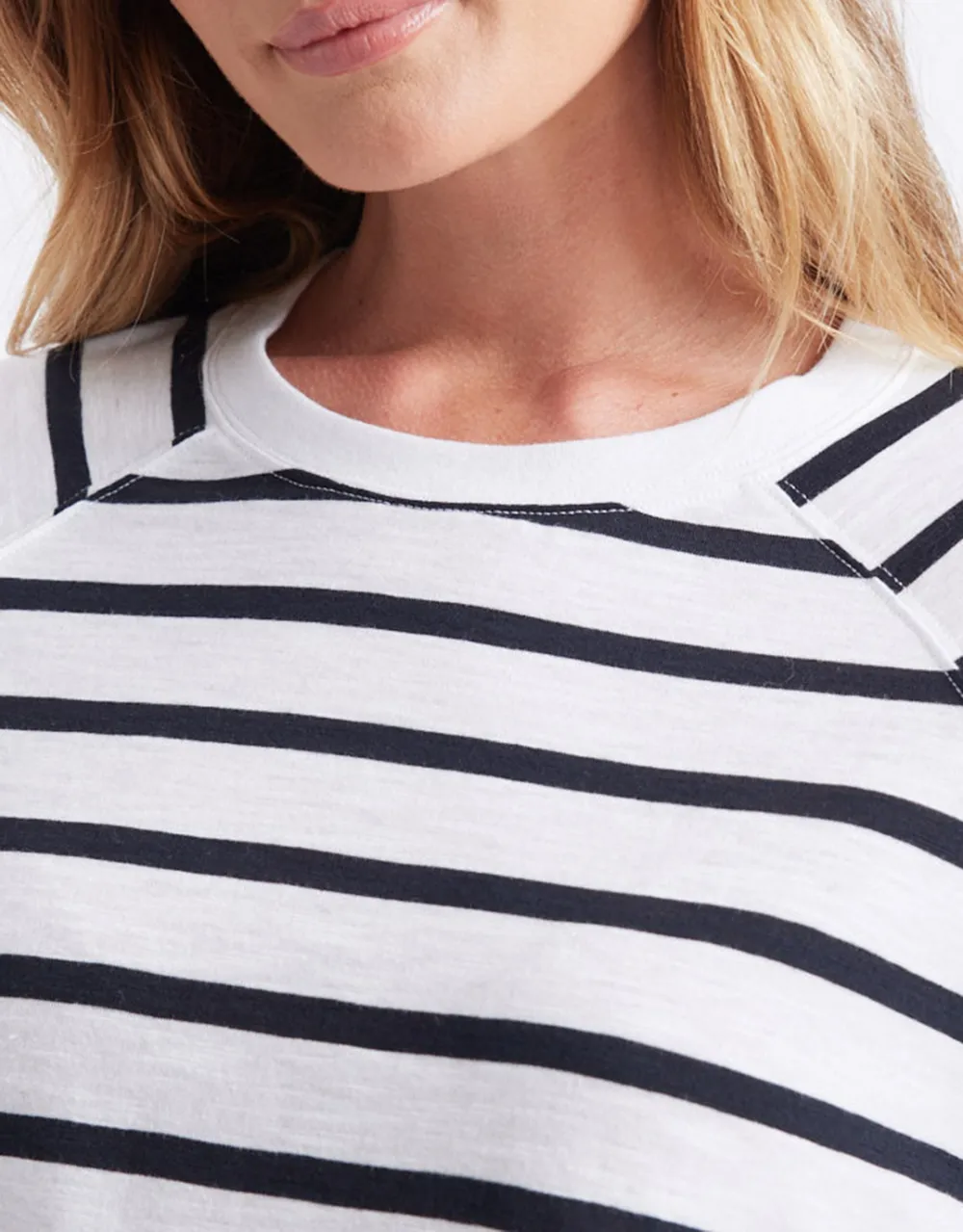 Yasmin Long Sleeve Top - White/Black Stripe