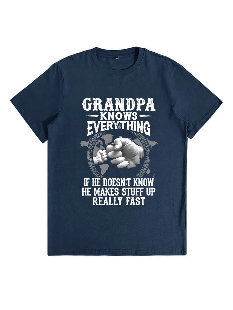 Grampy Know Everything Fathers Day For Funny Grandpa Grampy Men'S T-Shirt
