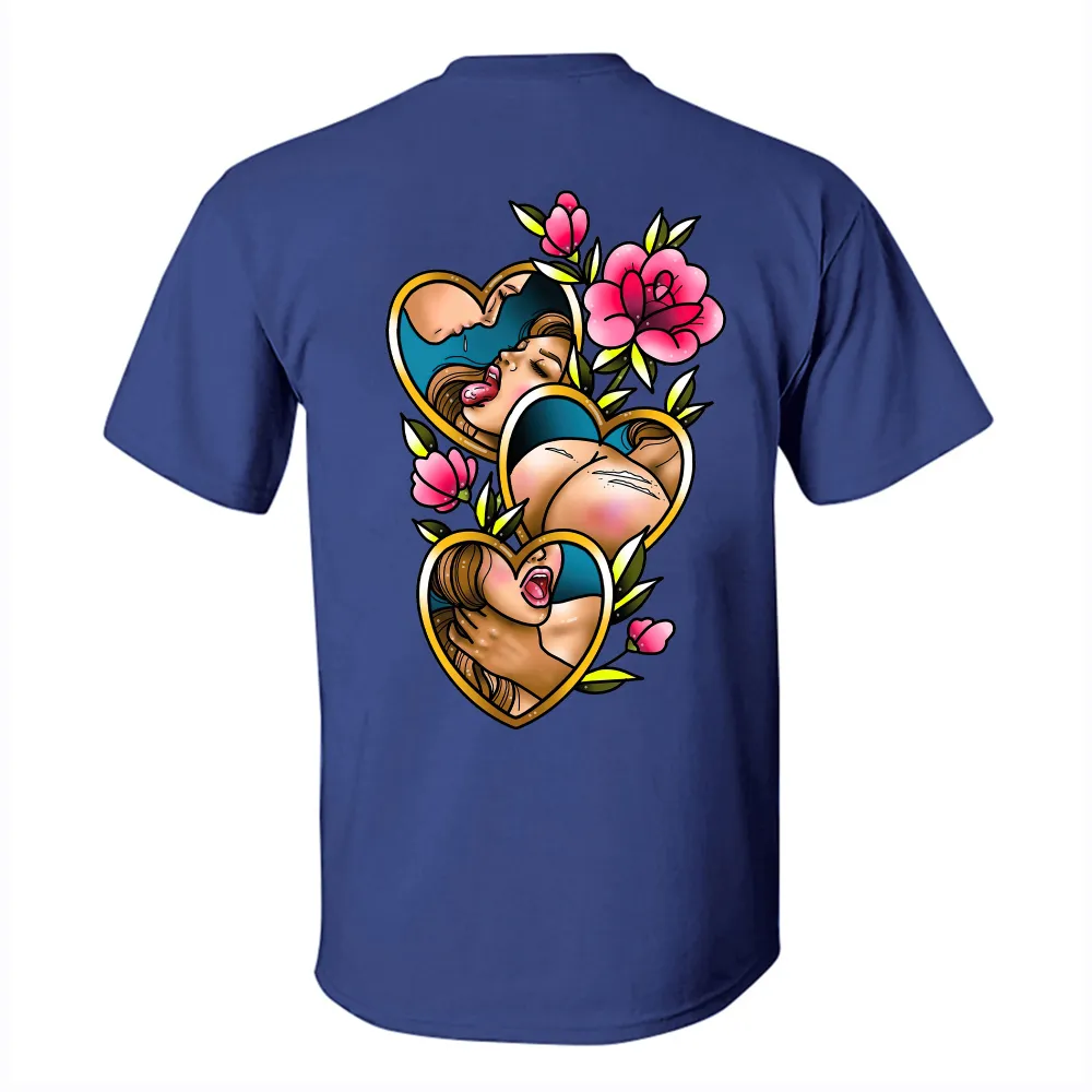 Choke Me Up Floral Tattoo Printed Men's T-shirt