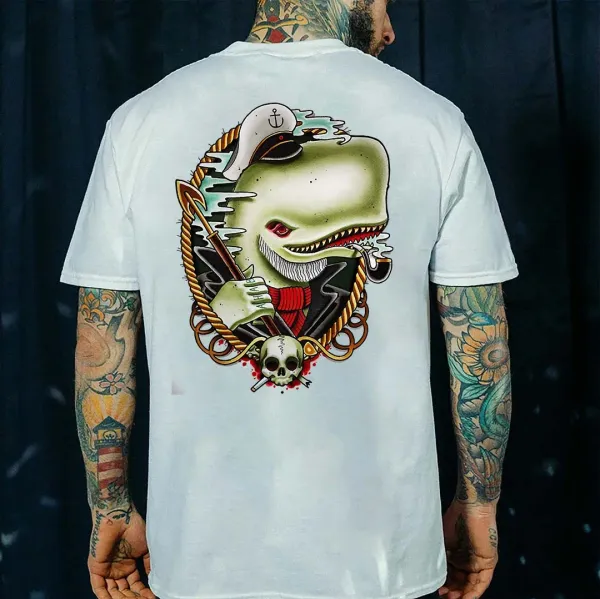Captain Shark Printed Men's T-shirt