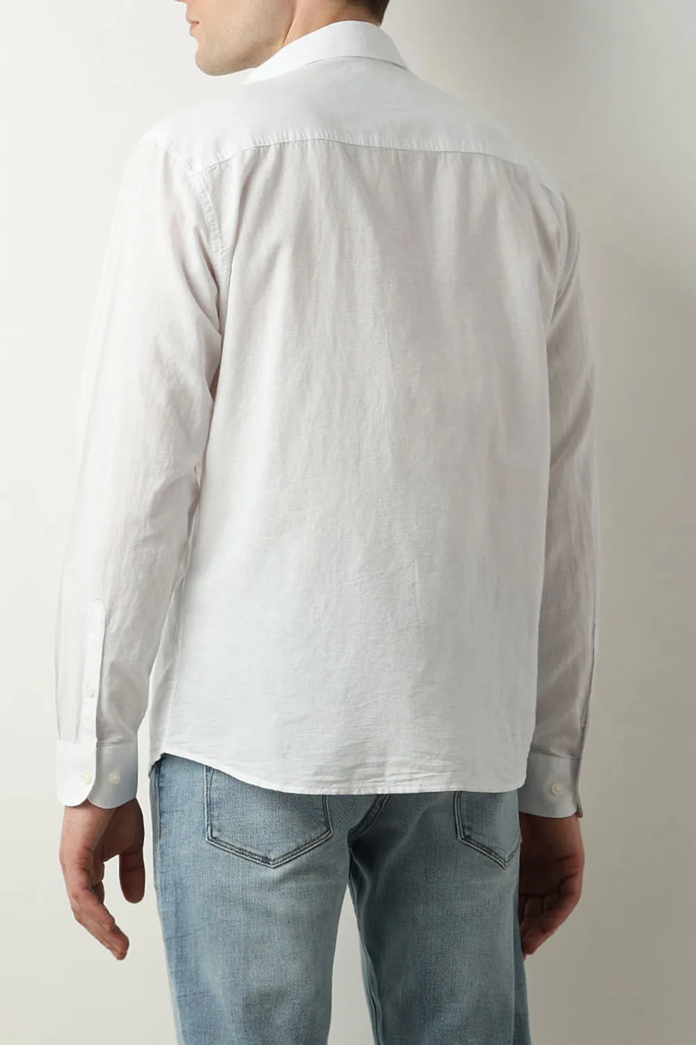 White Linen Full Sleeves Shirt