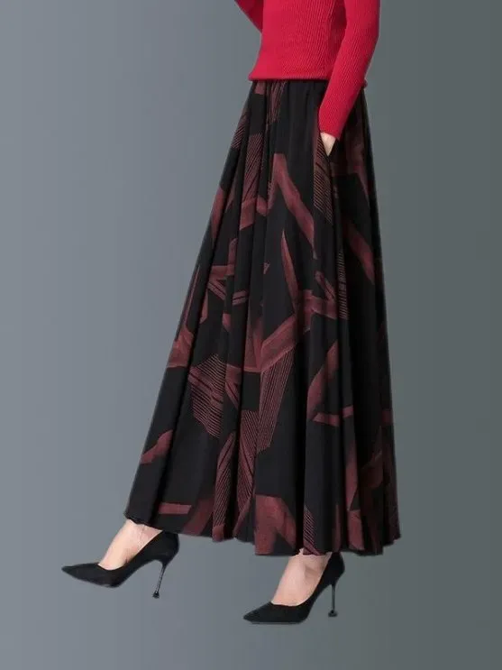 Color Block Casual Loose Skirt