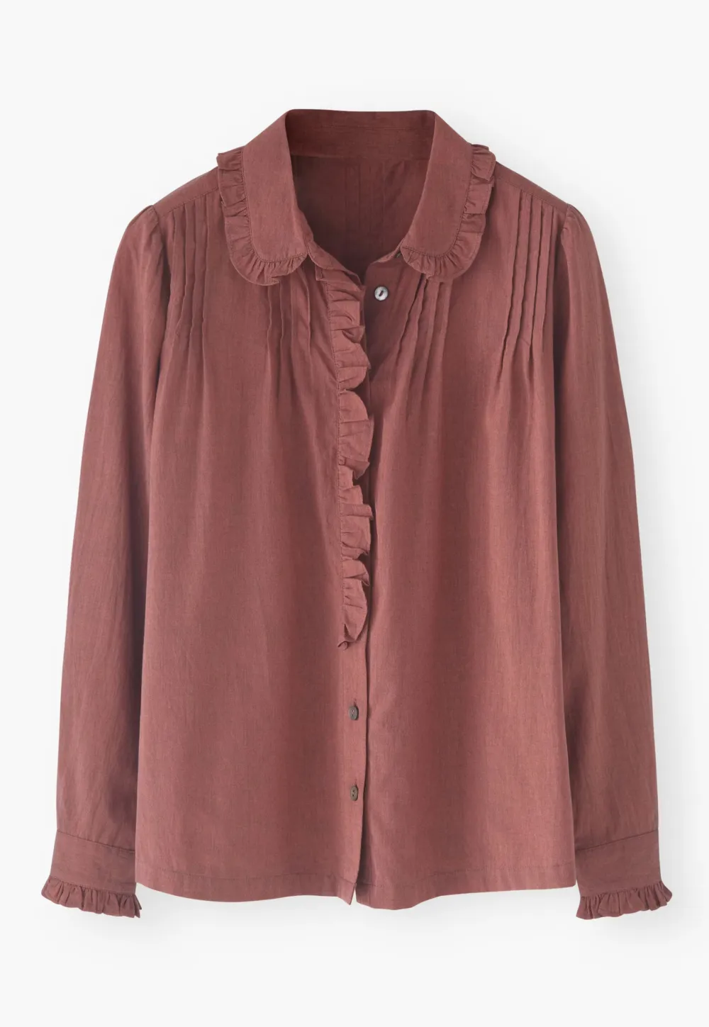 Pleated chambray blouse
Fine cotton