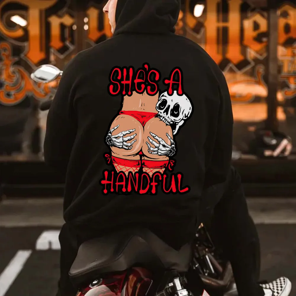 She's A Handful Printed Men's Hoodie
