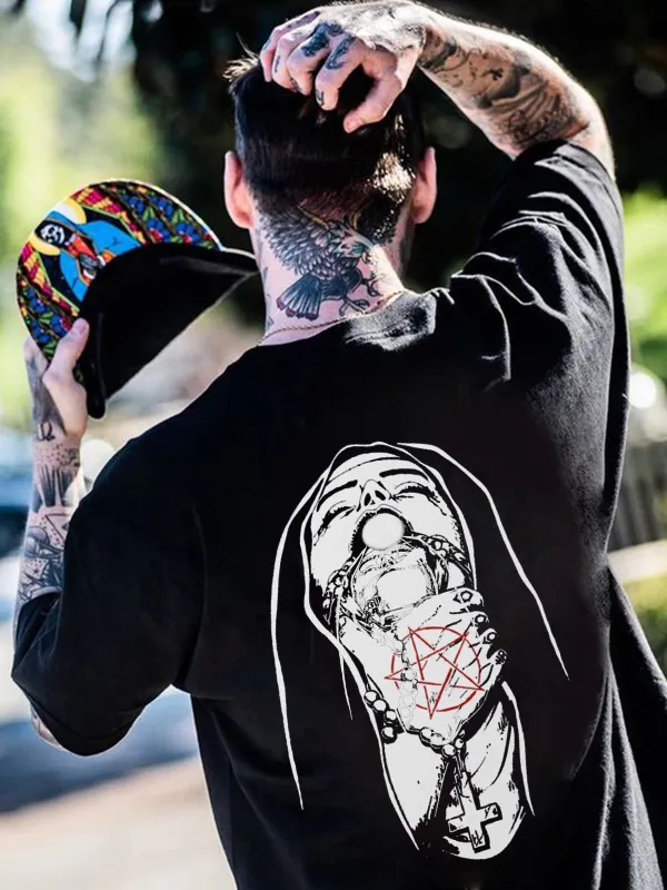Unholy Nun Printed Men's T-shirt