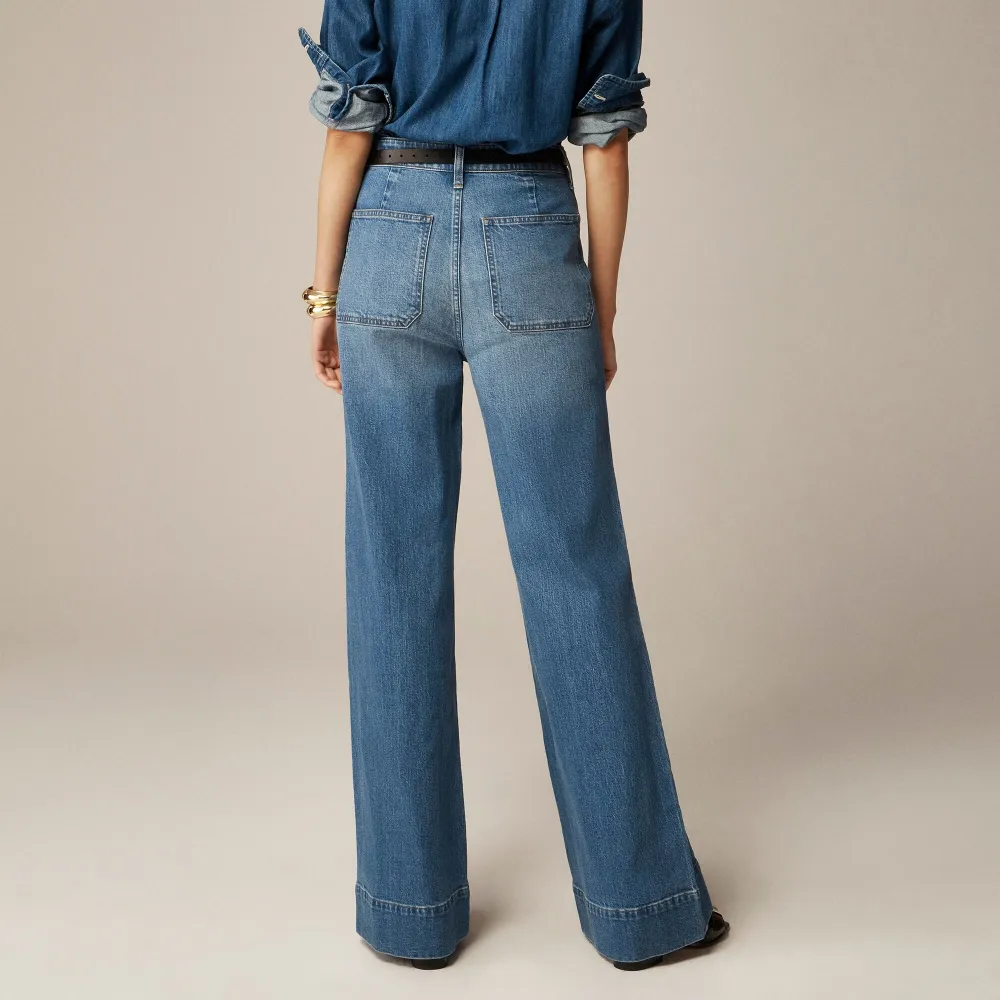 High-rise sailor denim trouser semi-stretch