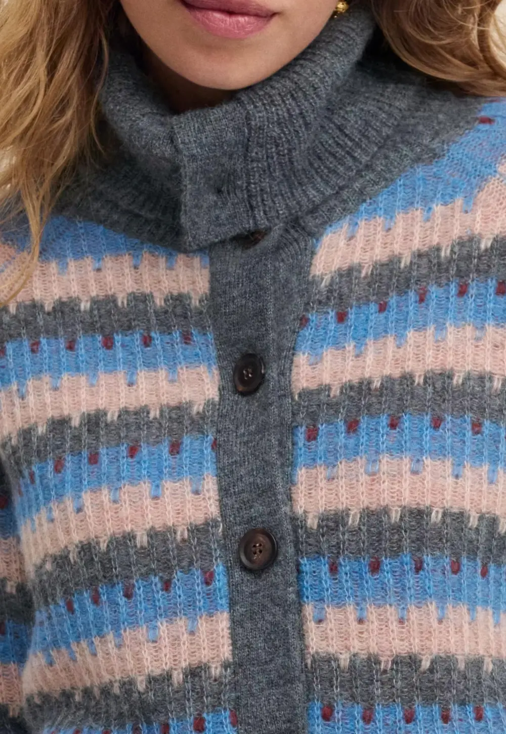 Patterned cardigan
Alpaca & merino wool blend