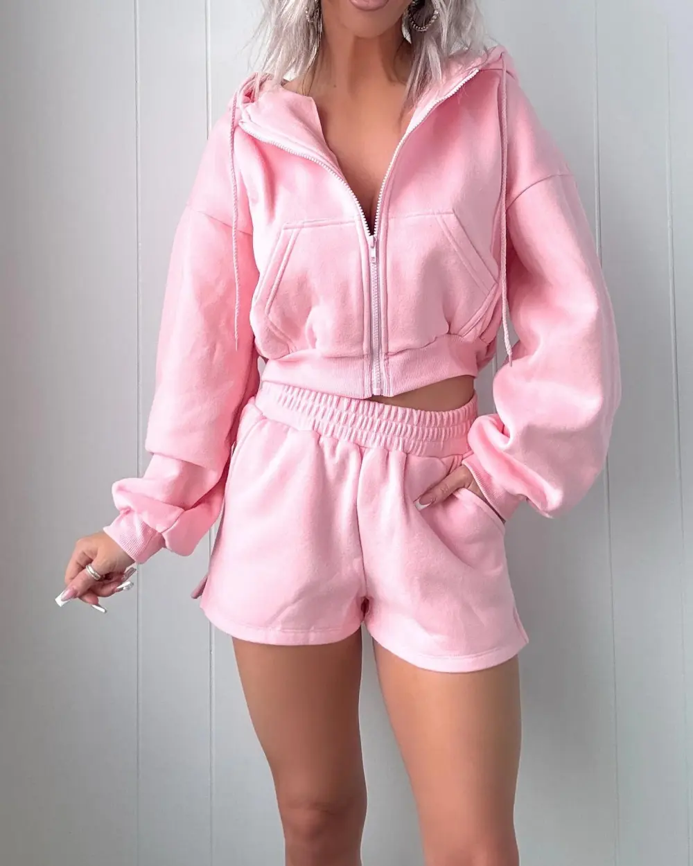 Snuggle Squad Fleece Shorts Set - Pink