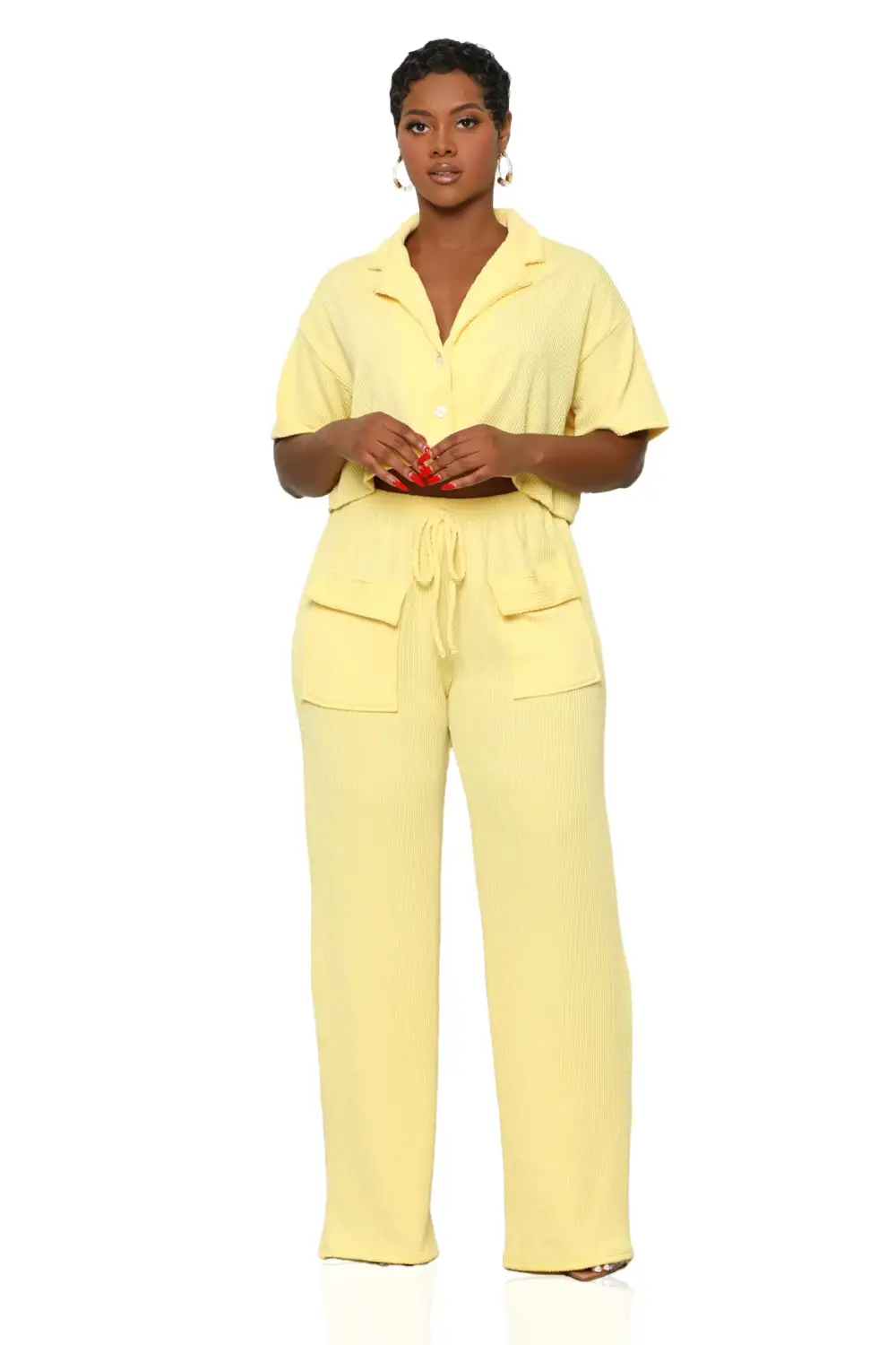Relaxed Flow Pants Set (Yellow)