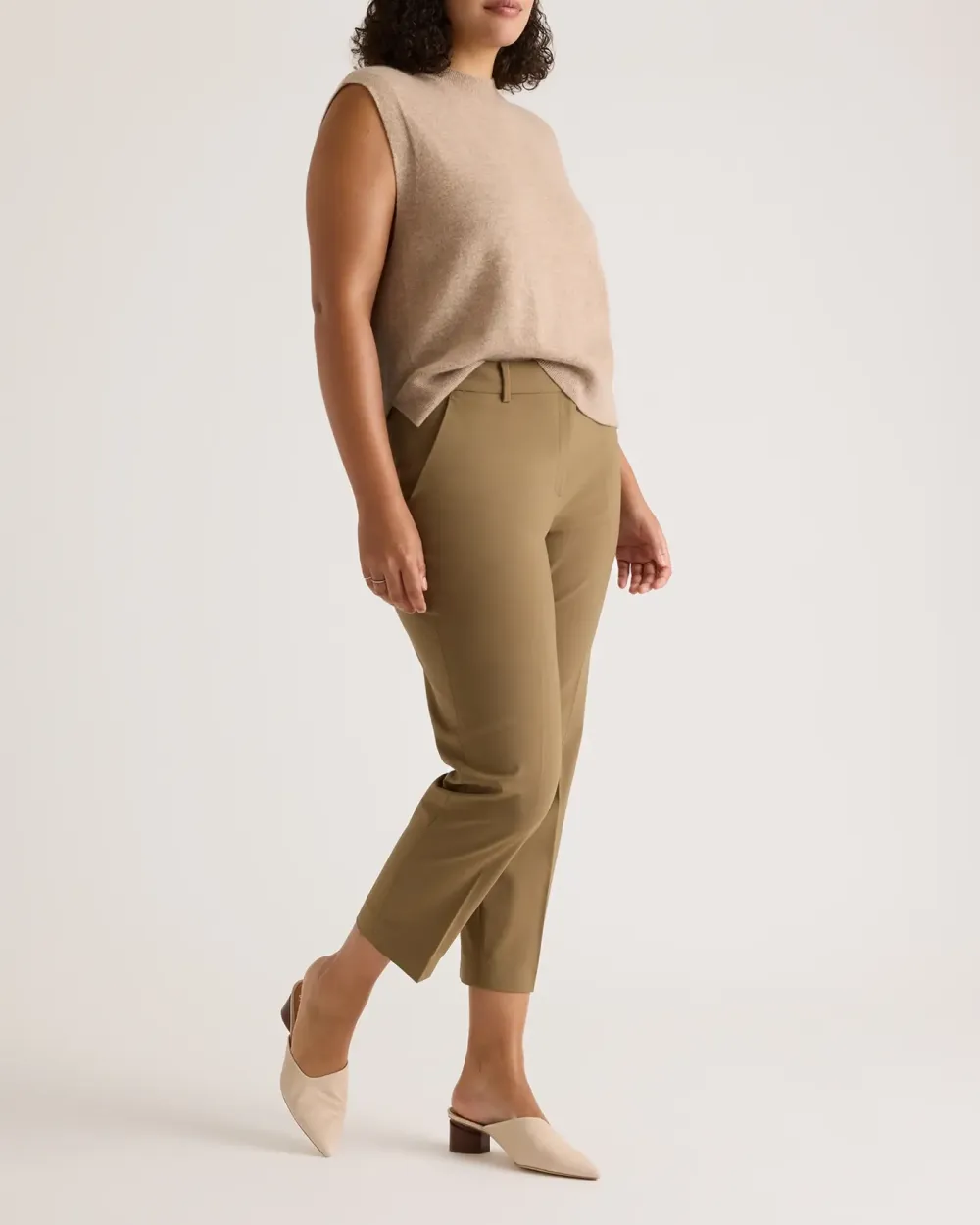 Italian Wool Slim Leg Ankle Pants